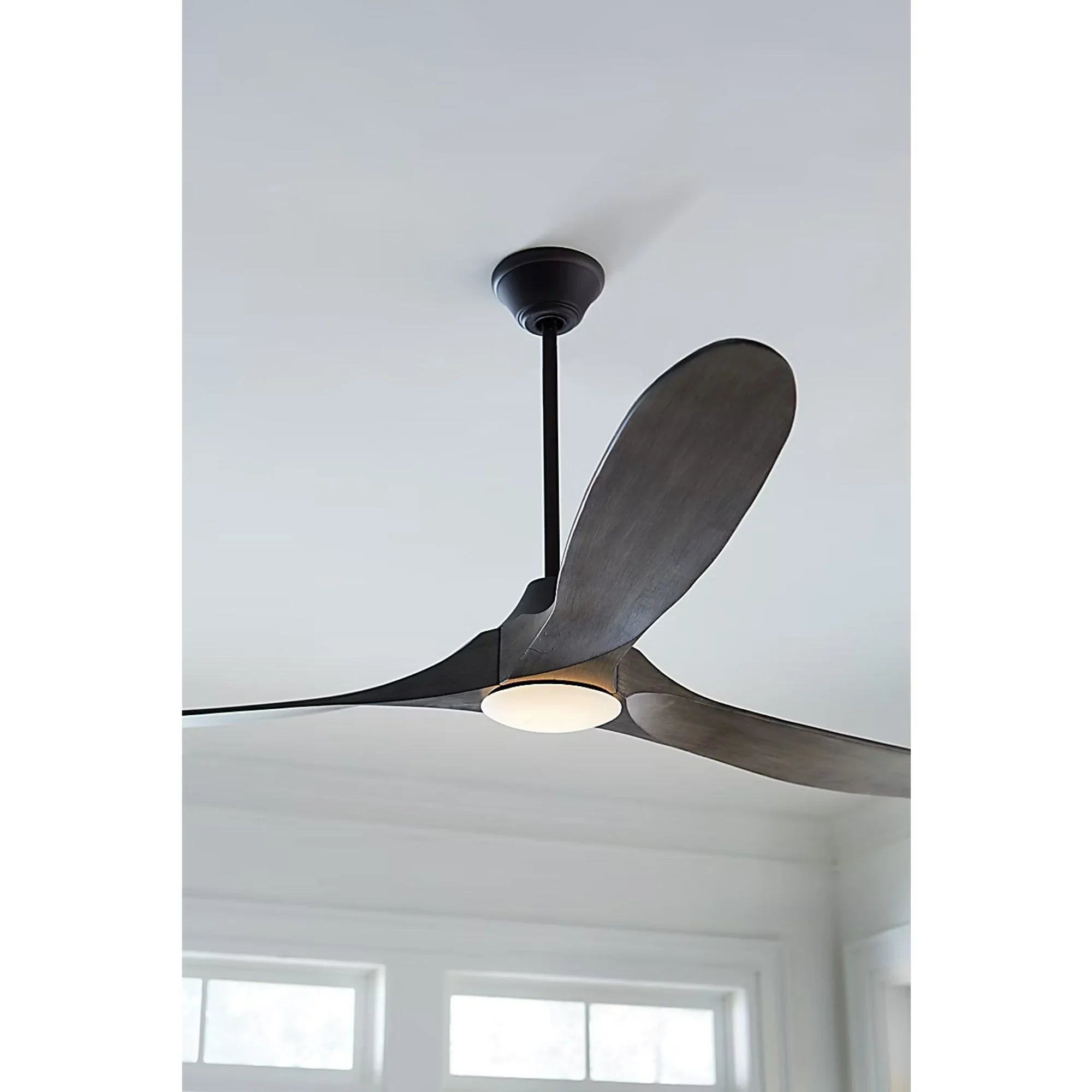 Maverick Max 70" Aged Pewter & Oak LED Large Ceiling Fan with Remote