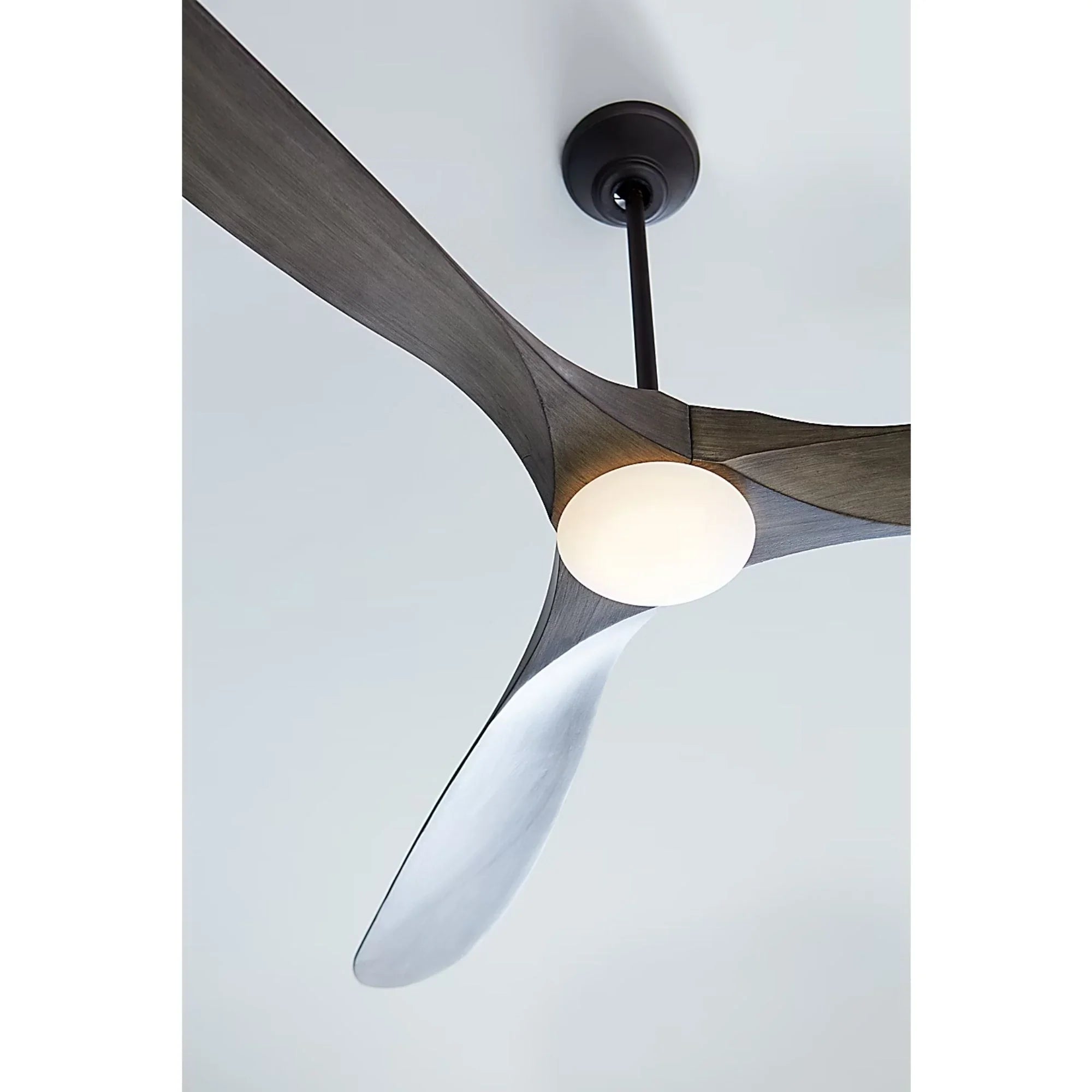Maverick Max 70" Aged Pewter & Oak LED Large Ceiling Fan with Remote
