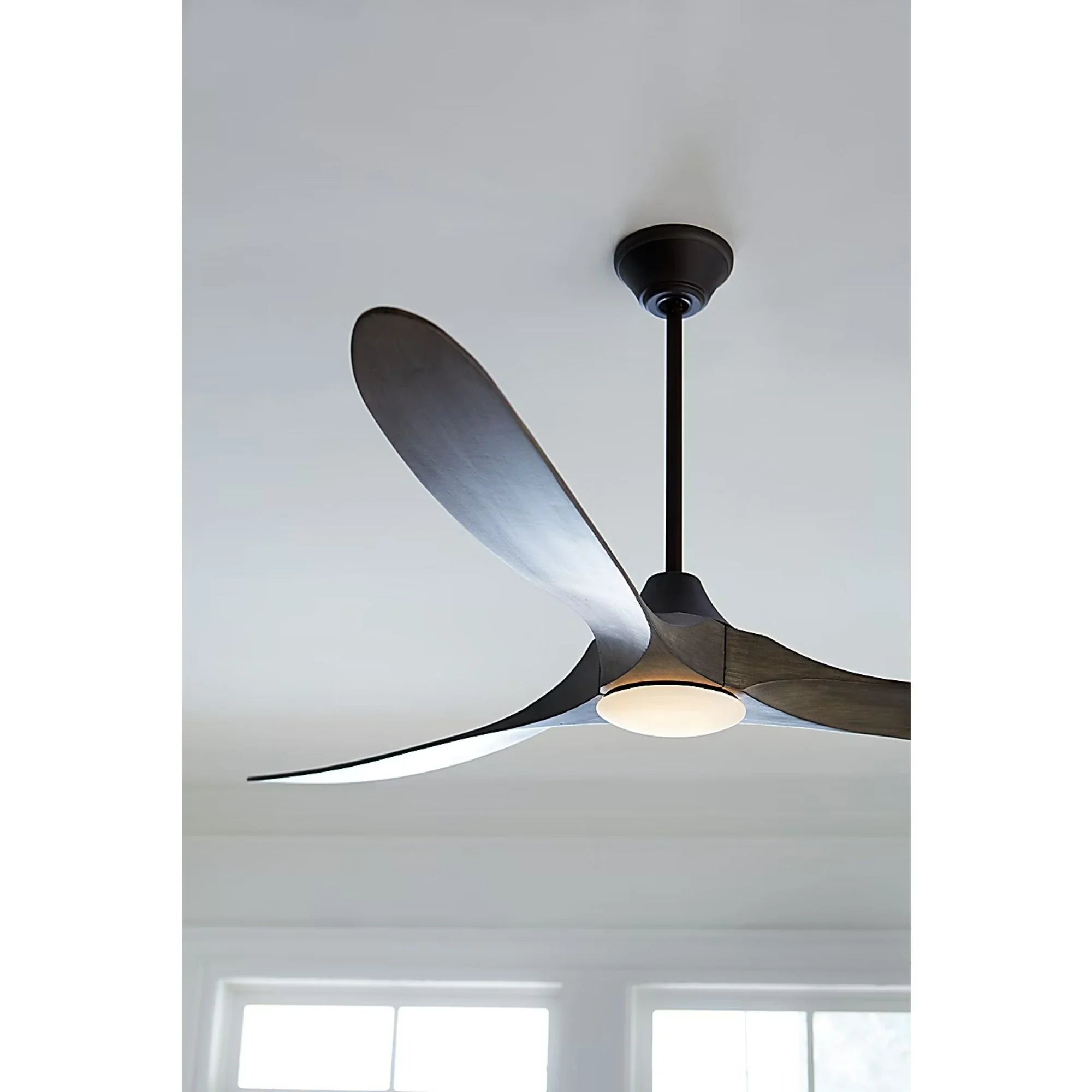 Maverick Max 70" Aged Pewter & Oak LED Large Ceiling Fan with Remote