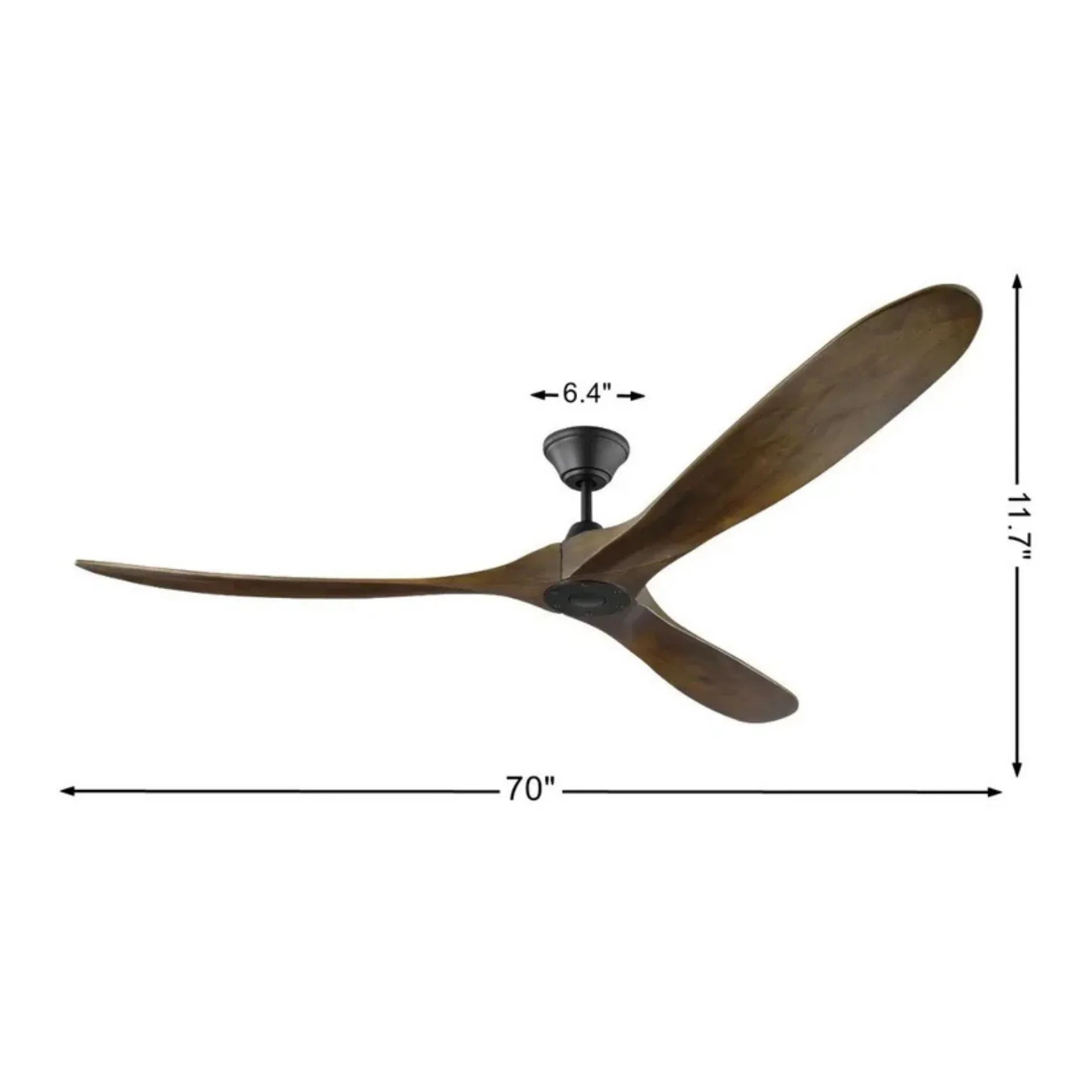 Maverick Max 70" Black & Walnut Large Ceiling Fan with Remote