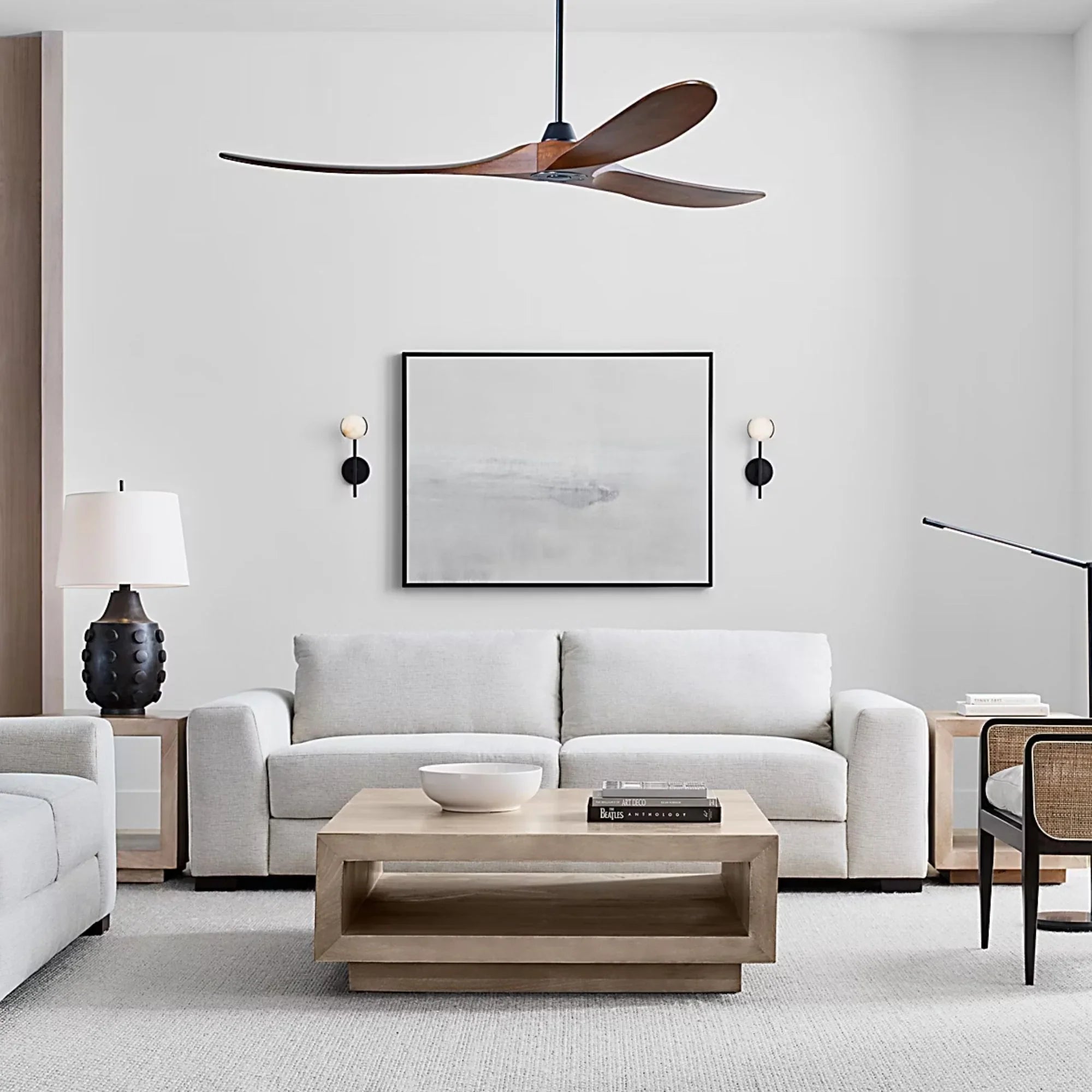 Maverick Max 70" Black & Walnut Large Ceiling Fan with Remote