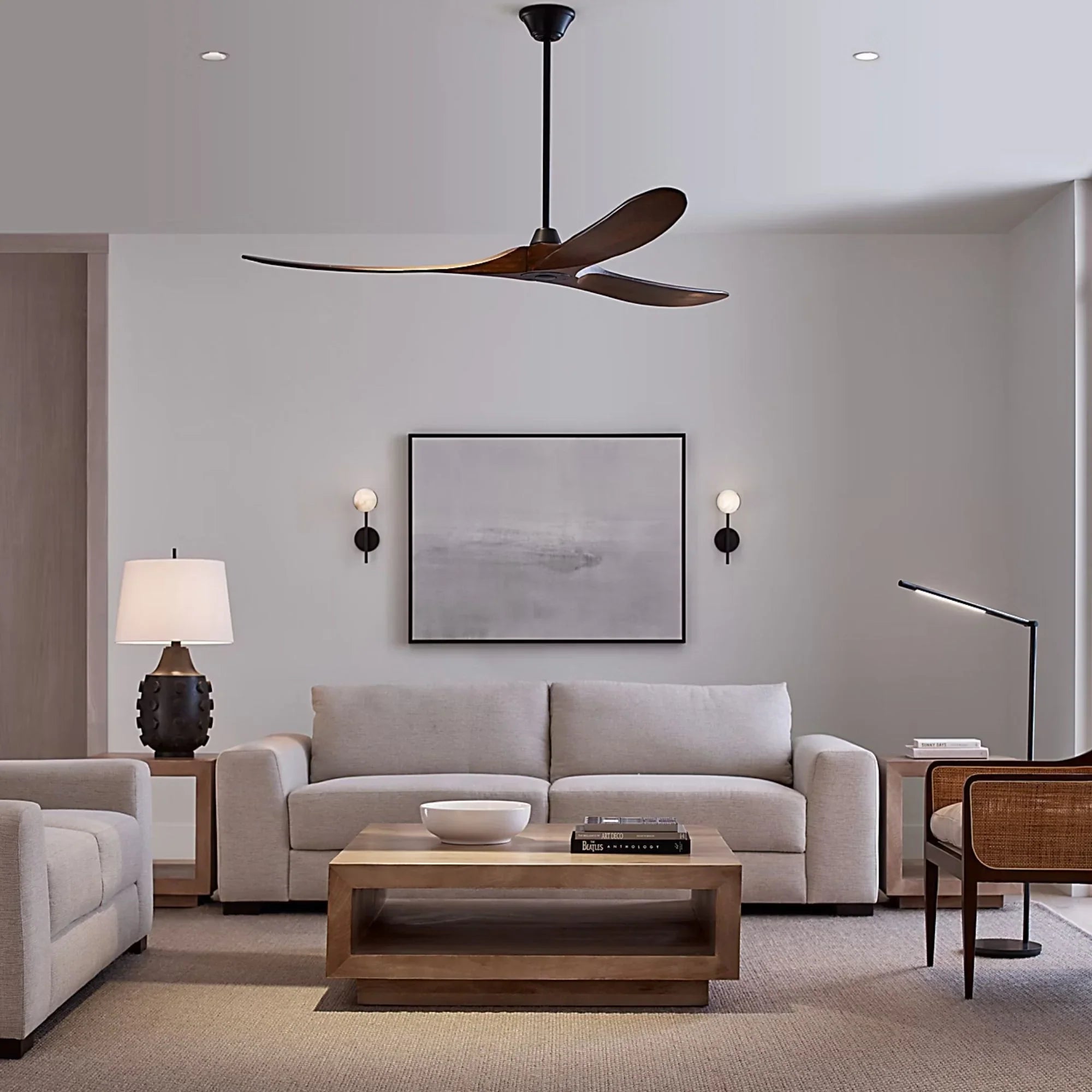 Maverick Max 70" Black & Walnut Large Ceiling Fan with Remote