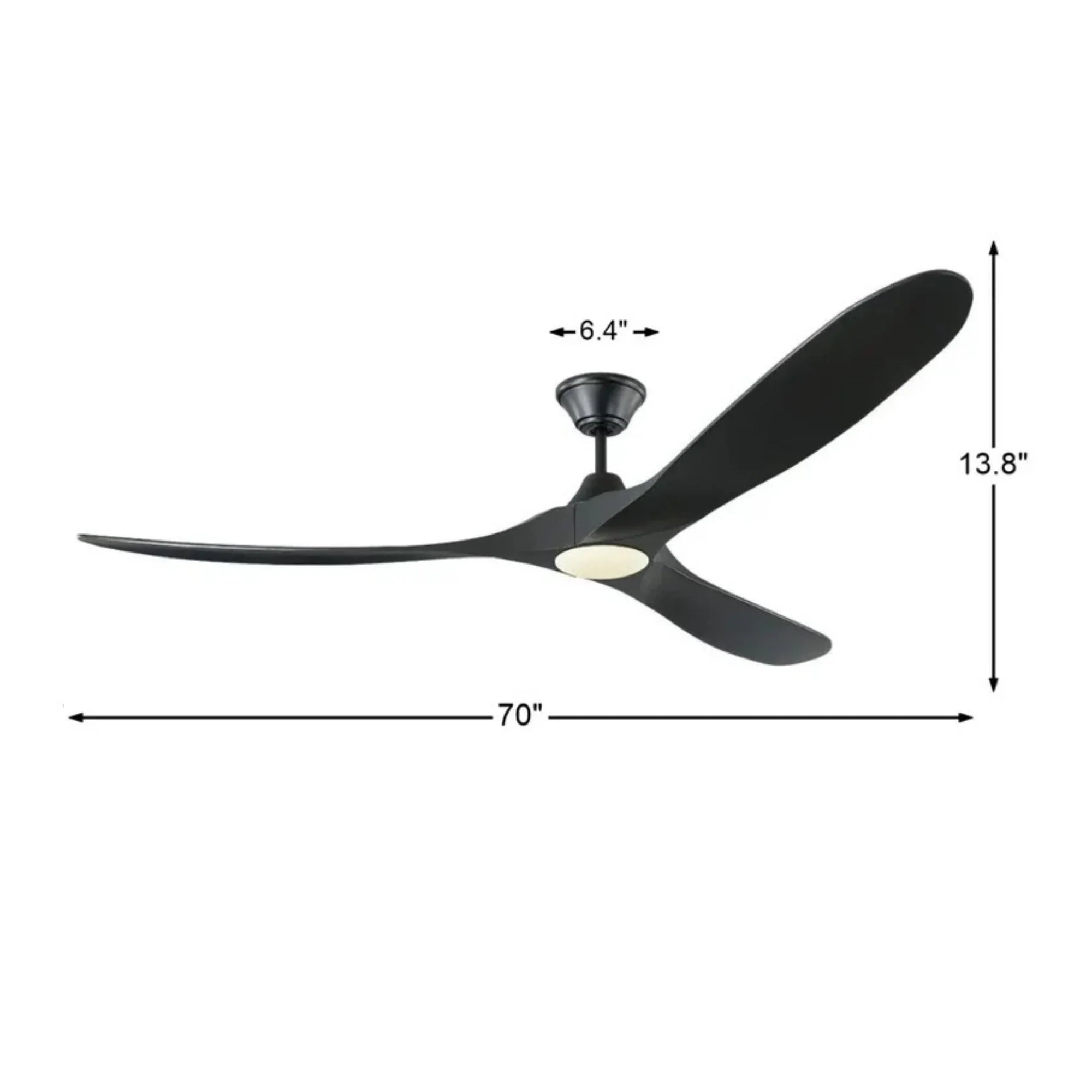 Maverick Max 70" Matte Black LED Large Ceiling Fan with Remote