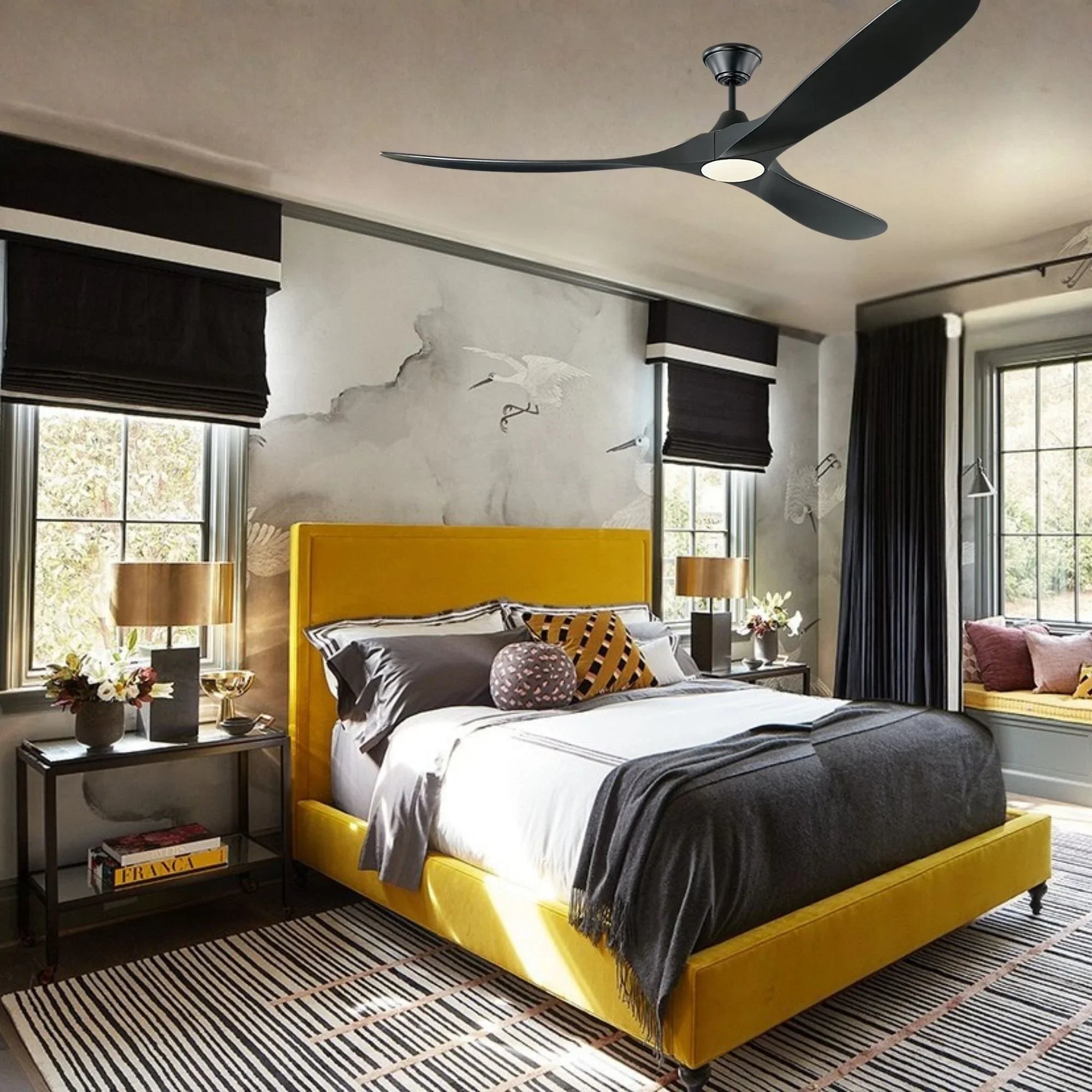 Maverick Max 70" Matte Black LED Large Ceiling Fan with Remote