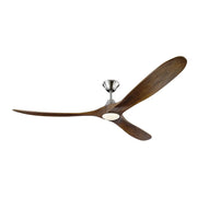 Maverick Max 70" Steel & Walnut LED Large Ceiling Fan with Remote
