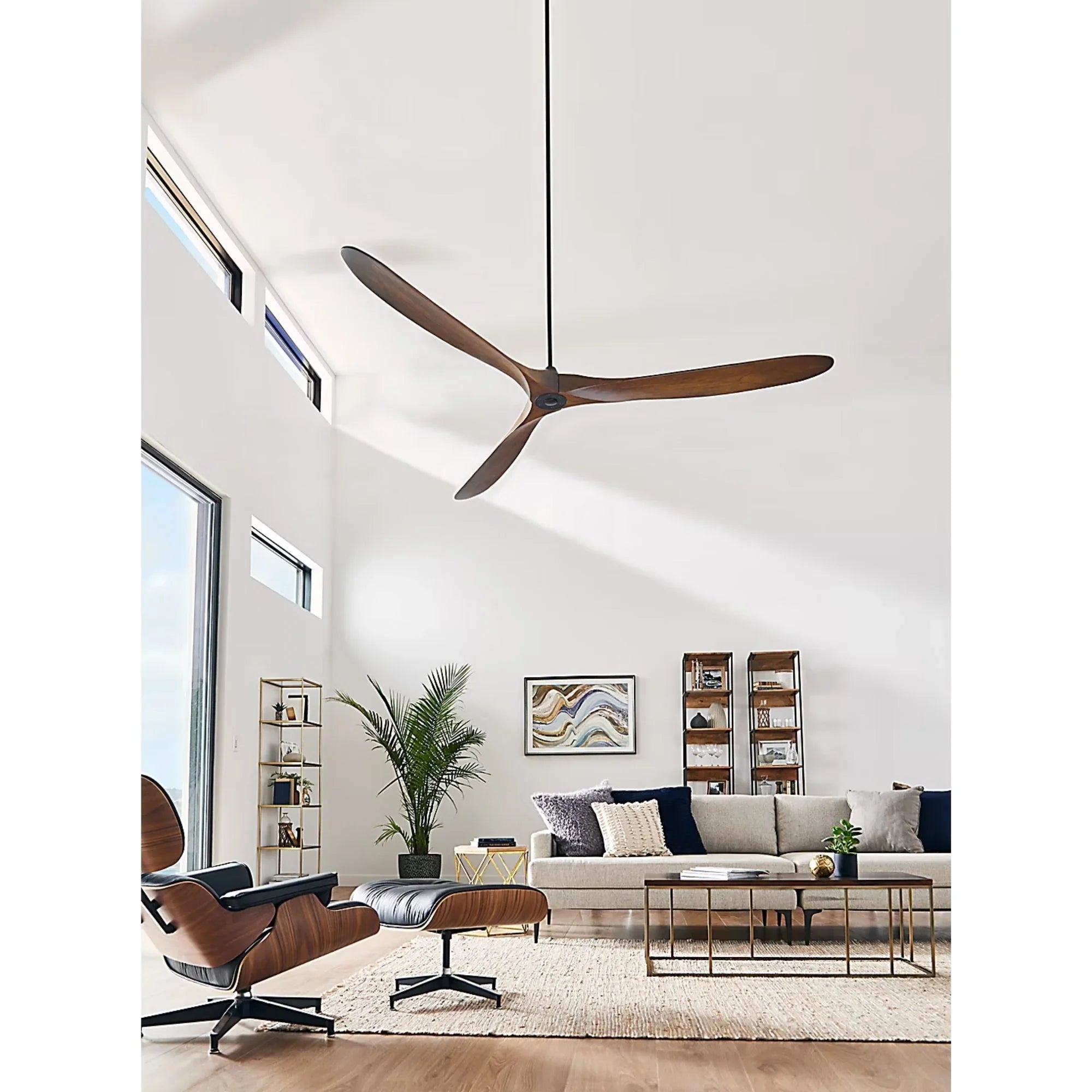 Maverick Max 70" Steel & Koa Large Ceiling Fan with Remote