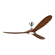 Maverick Max 70" Steel & Koa LED Large Ceiling Fan with Remote