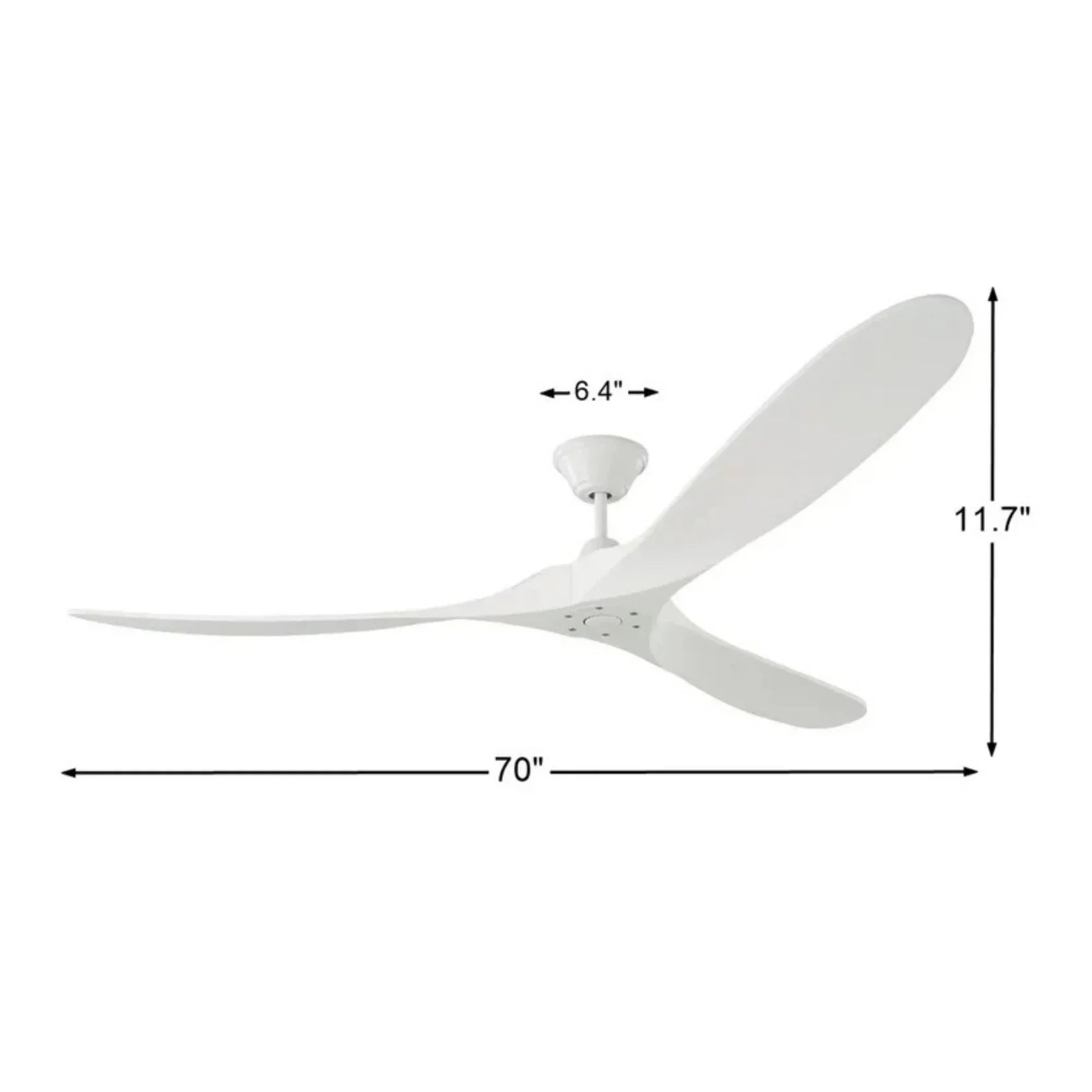 Maverick Max 70" Matte White Large Ceiling Fan with Remote