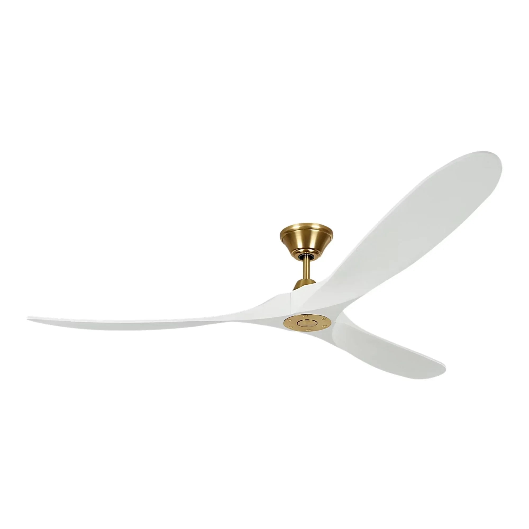 Maverick Max 70" White & Brass Large Ceiling Fan with Remote