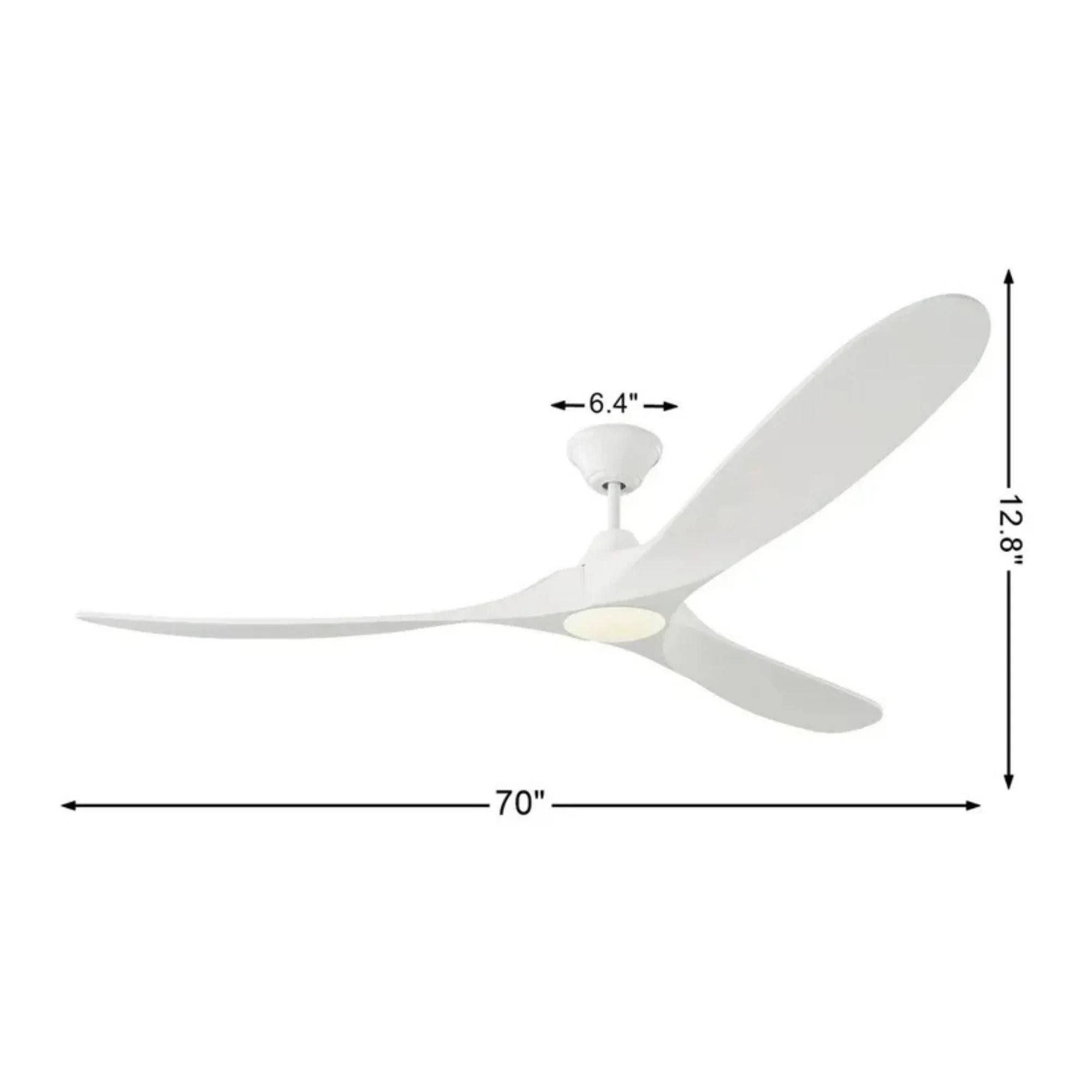 Maverick Max 70" Matte White LED Large Ceiling Fan with Remote