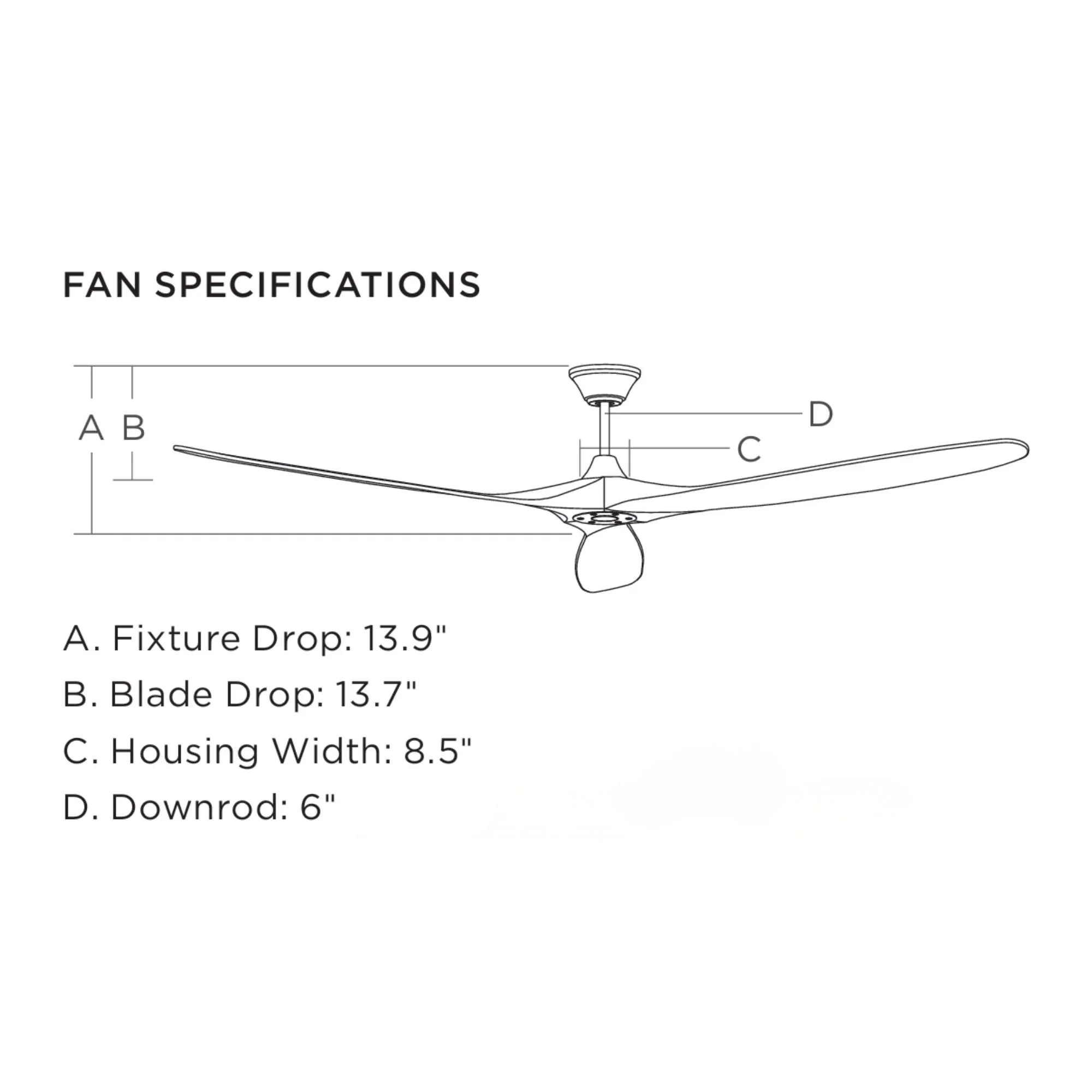 Maverick Super Max 88" Black & Walnut X-Large Ceiling Fan with Remote