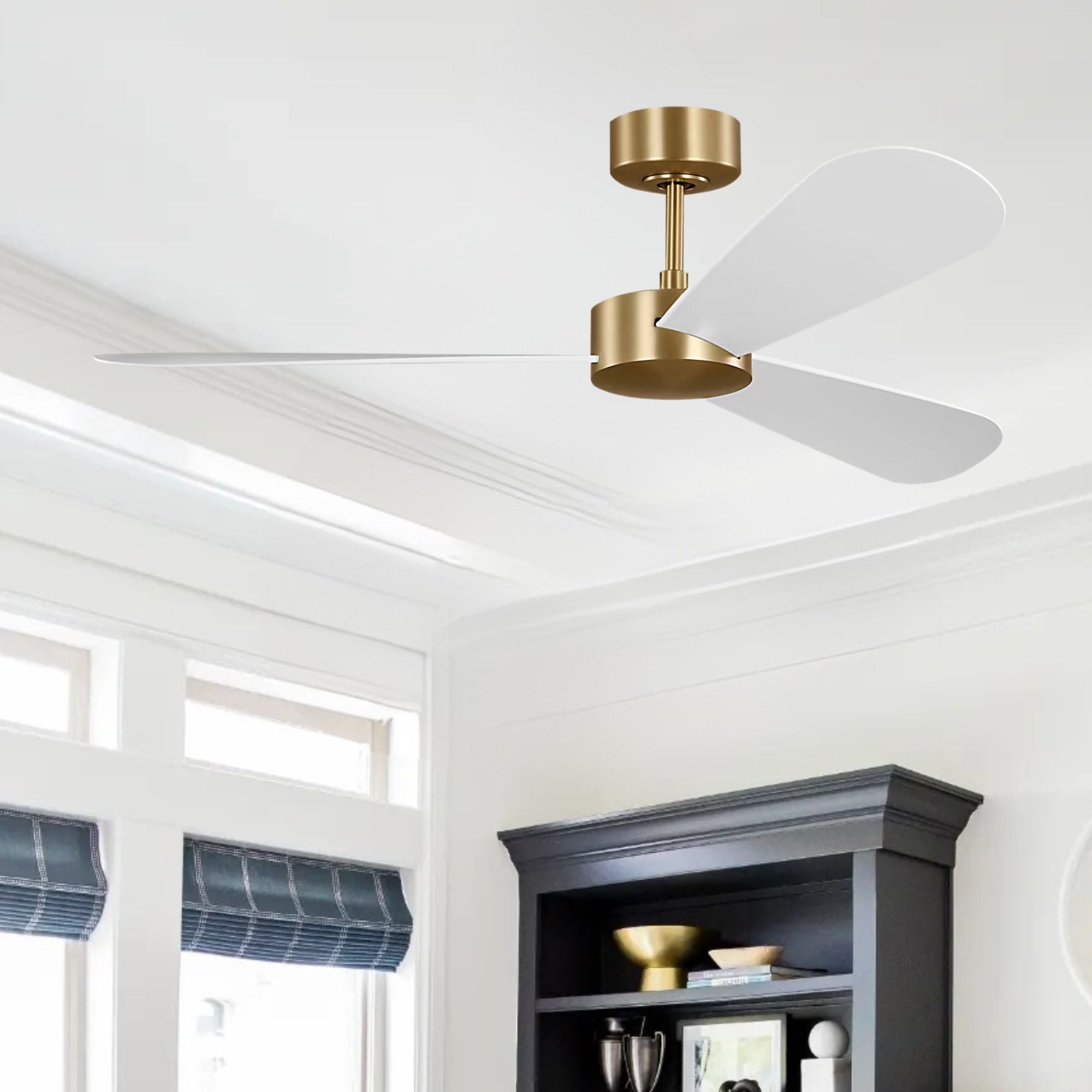 Paddle Smart 52" Burnished Brass 3-Blade Ceiling Fan