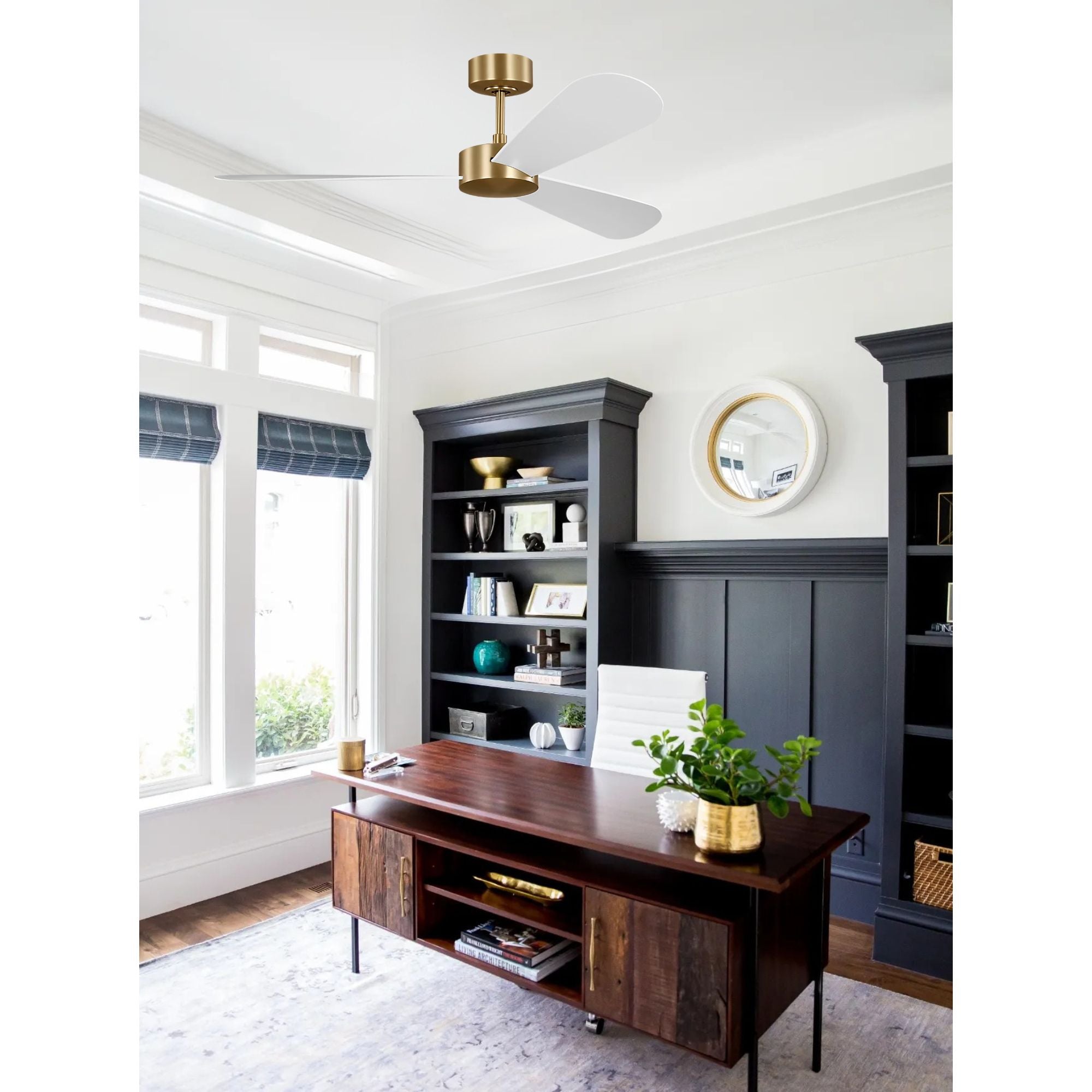 Paddle Smart 52" Burnished Brass 3-Blade Ceiling Fan