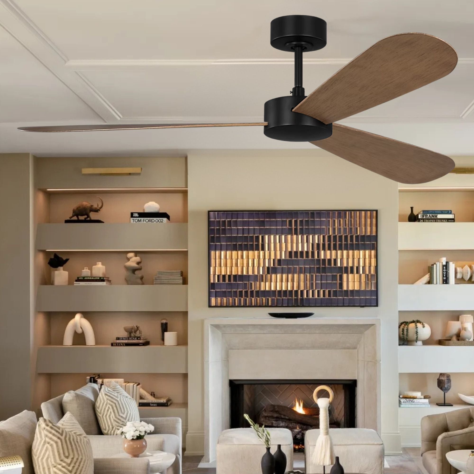 Paddle Smart 60" Burnished Brass 3-Blade Ceiling Fan
