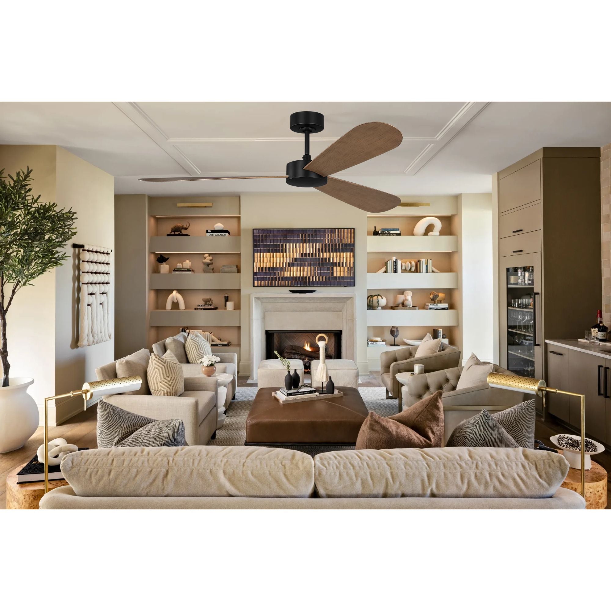 Paddle Smart 60" Burnished Brass 3-Blade Ceiling Fan
