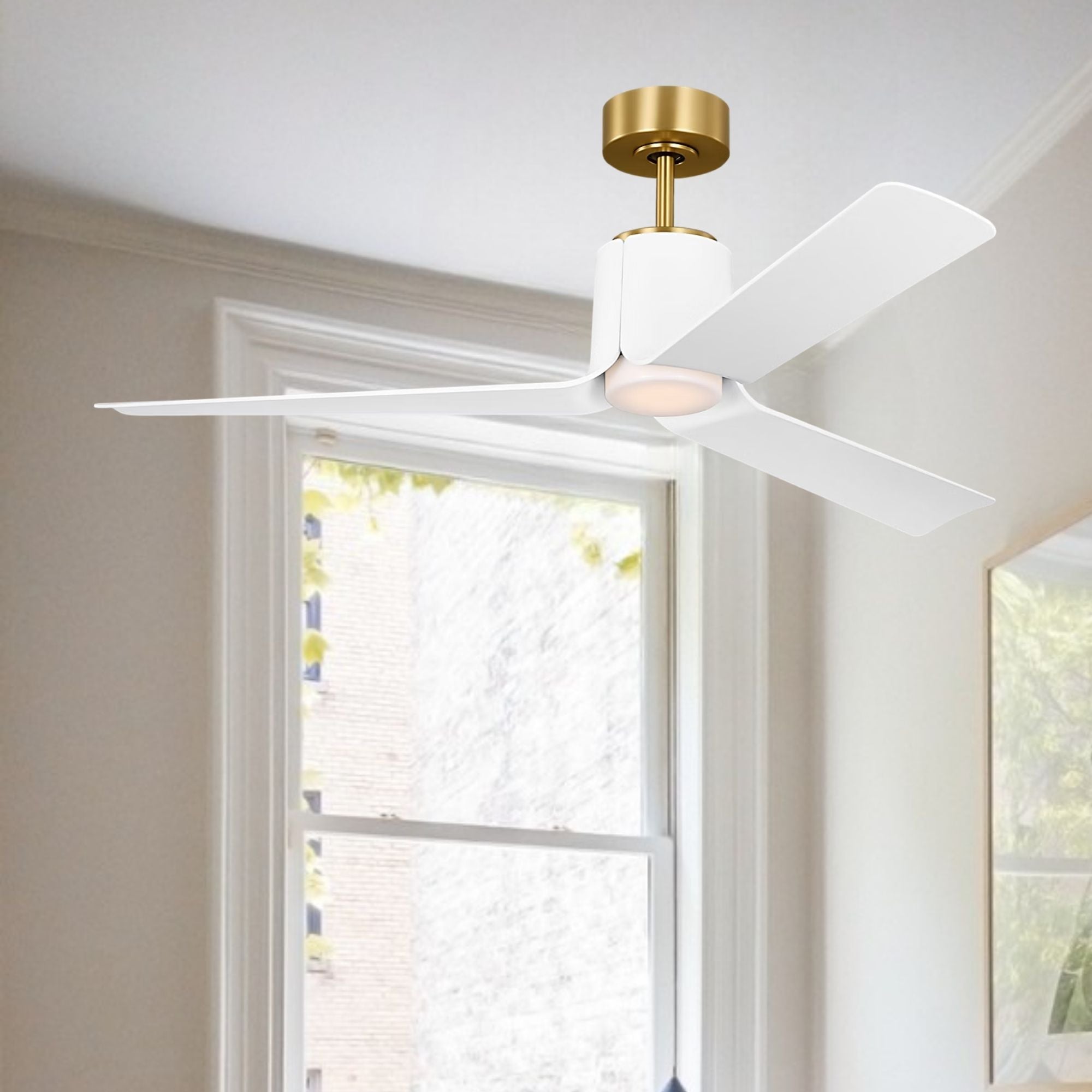 Peel Smart 52" Burnished Brass LED Ceiling Fan with Remote