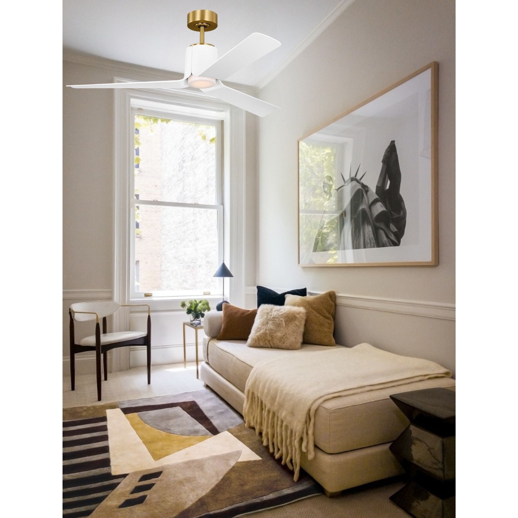 Peel Smart 52" Burnished Brass LED Ceiling Fan with Remote