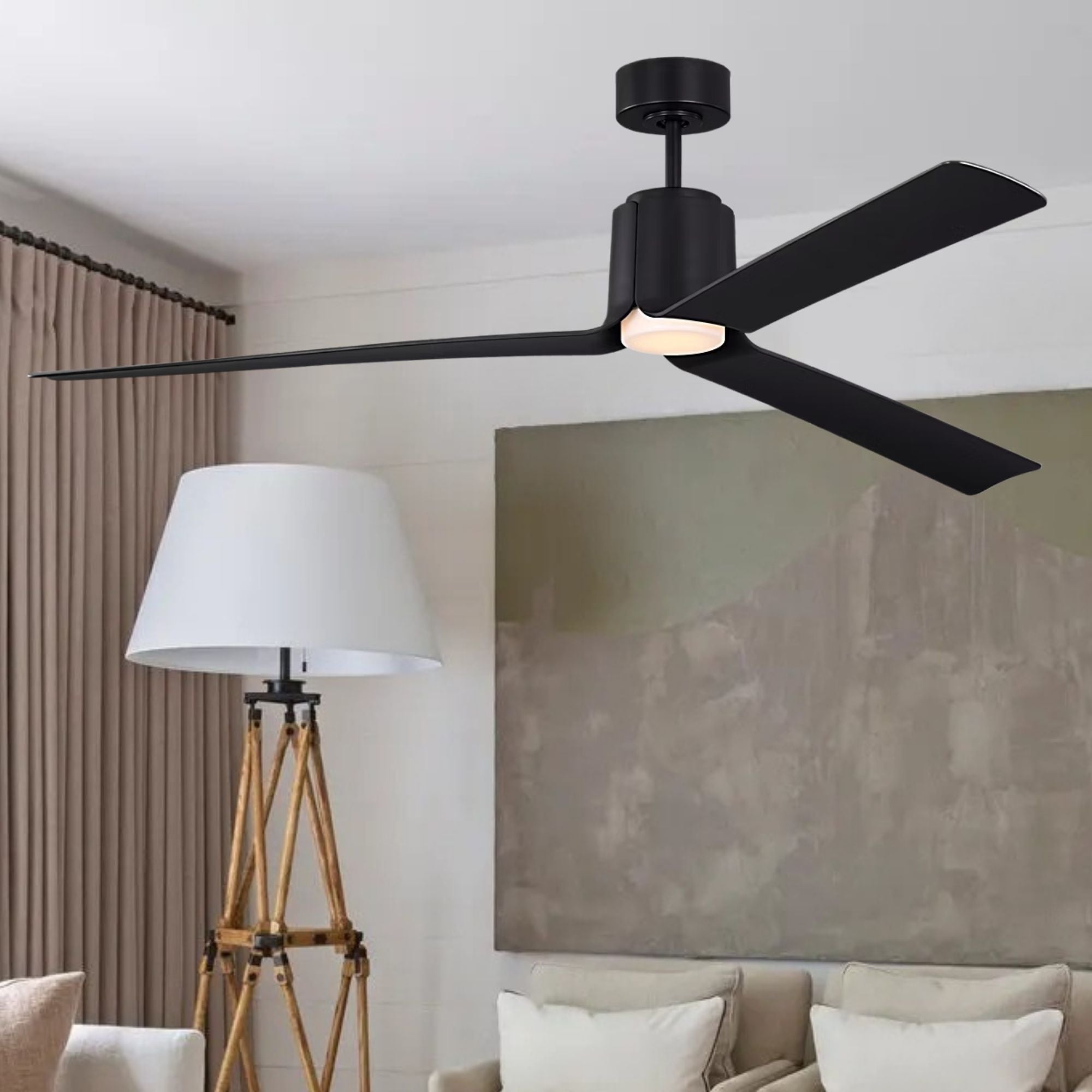 Peel Smart 66" Midnight Black LED Ceiling Fan with Remote
