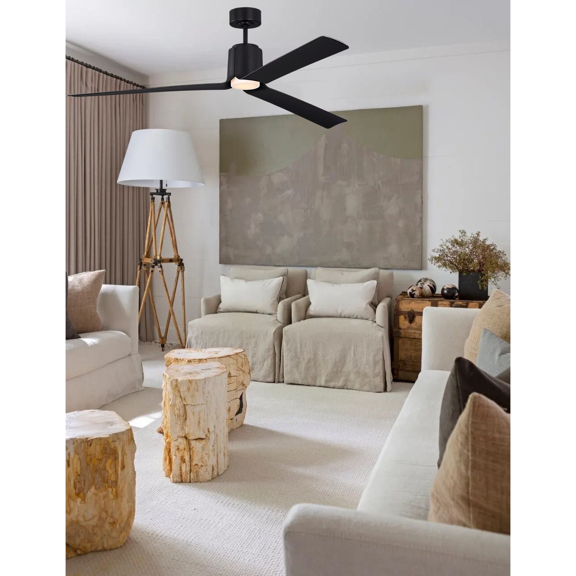 Peel Smart 66" Midnight Black LED Ceiling Fan with Remote