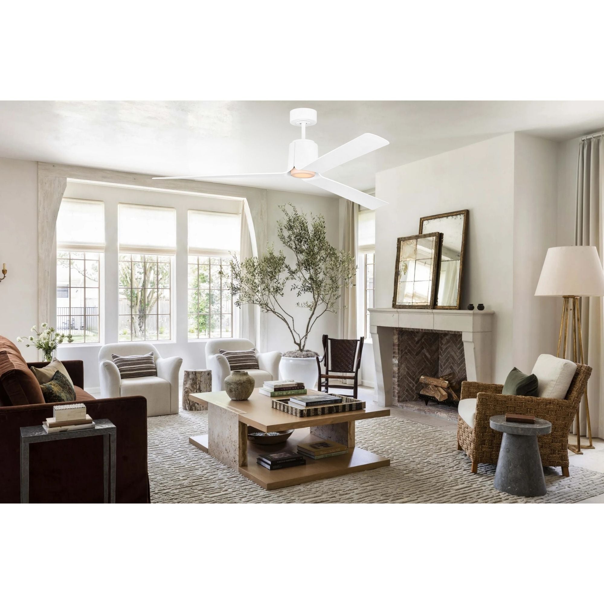 Peel Smart 66" Matte White LED Ceiling Fan with Remote