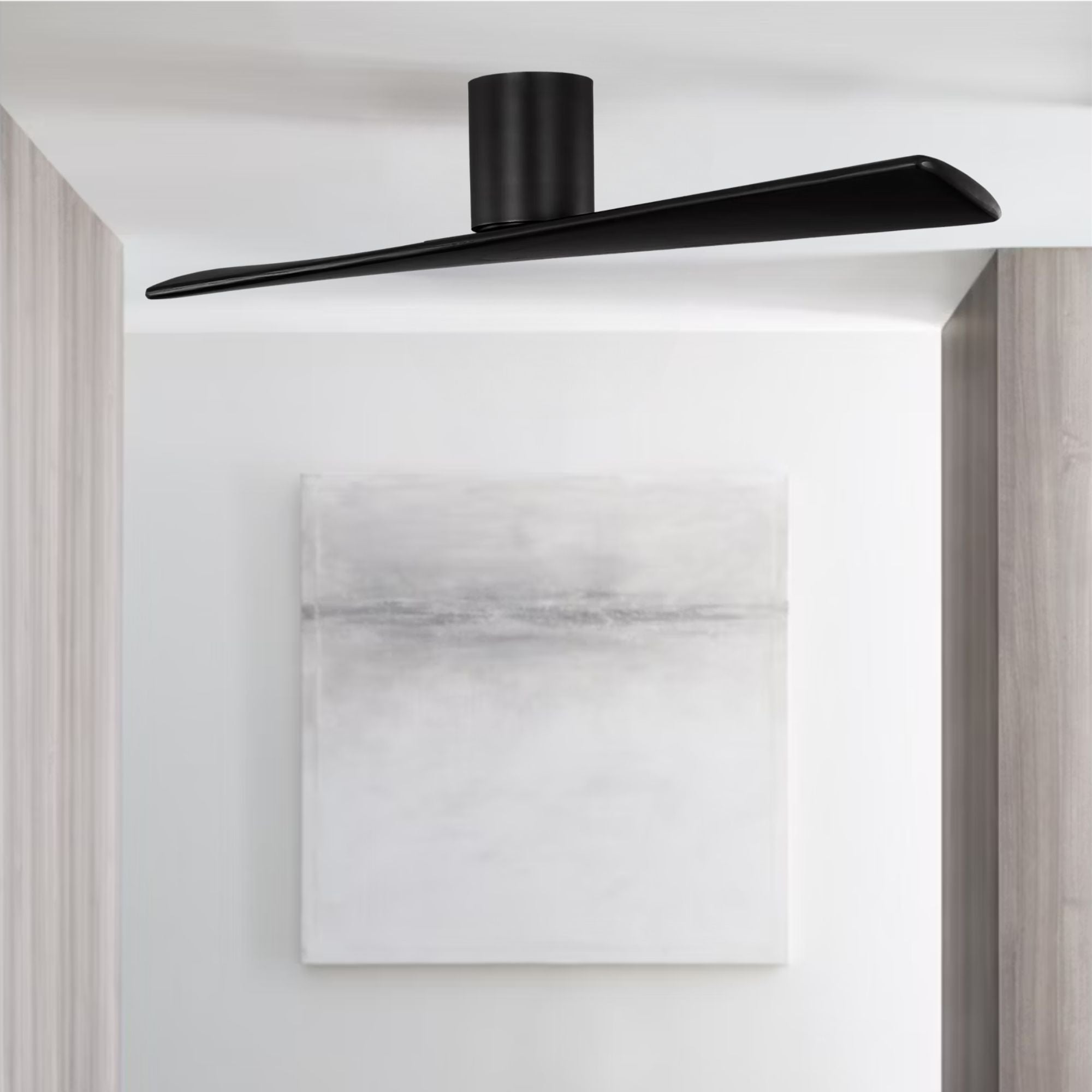 Plank Smart 52" 2-Blade Hugger Ceiling Fan, Midnight Black