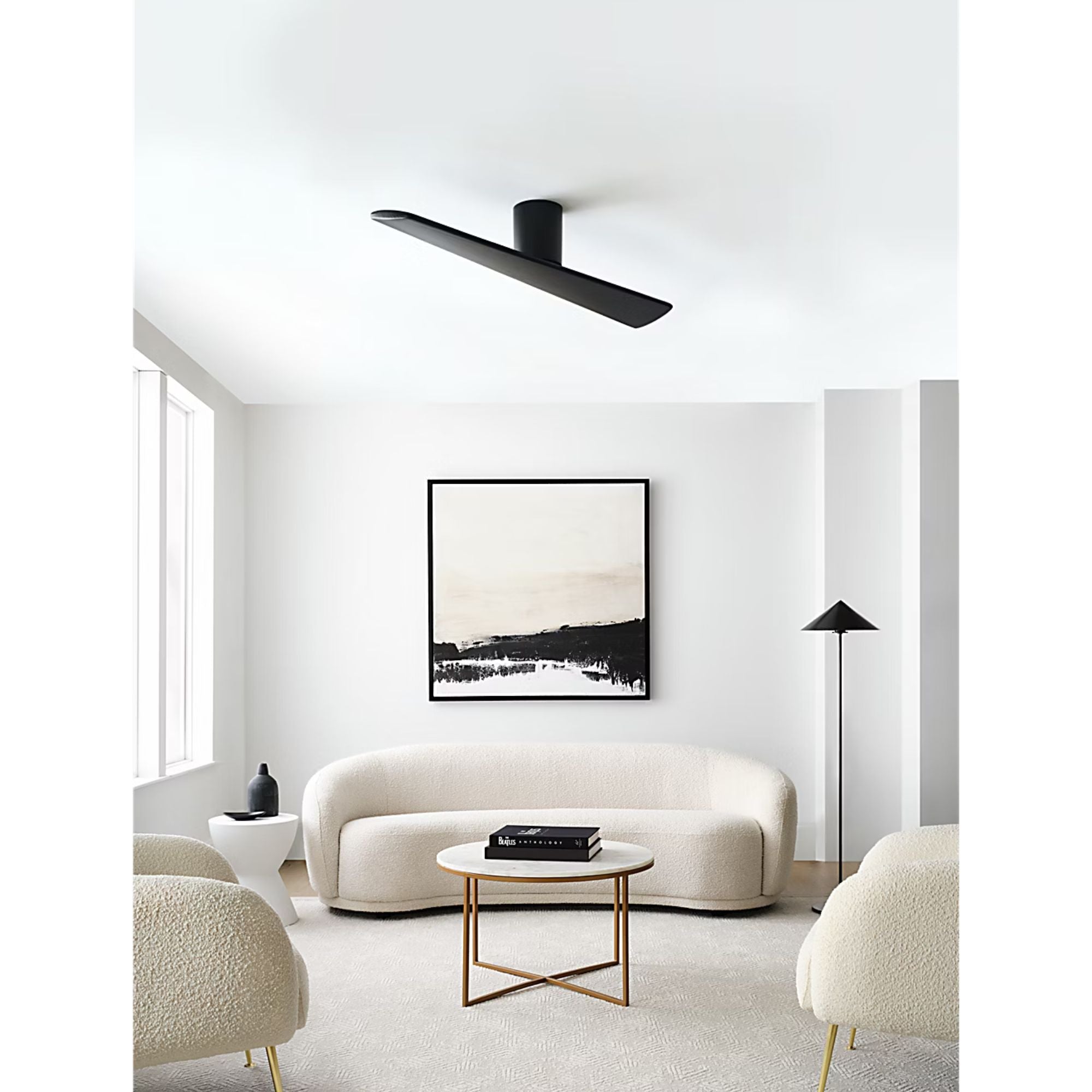 Plank Smart 52" 2-Blade Hugger Ceiling Fan, Midnight Black