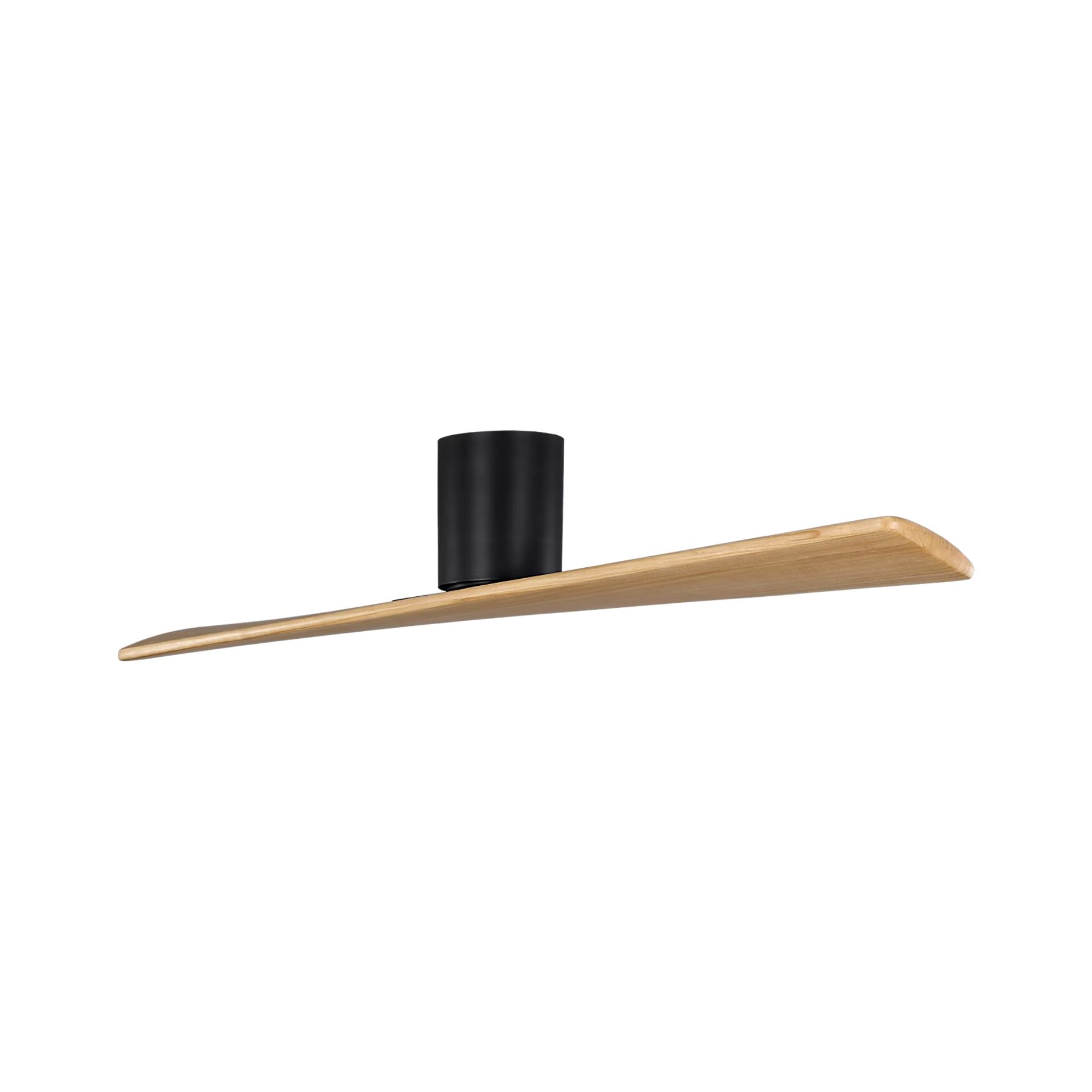 Plank Smart 52" 2-Blade Hugger Ceiling Fan, Midnight Black with Honey Blades