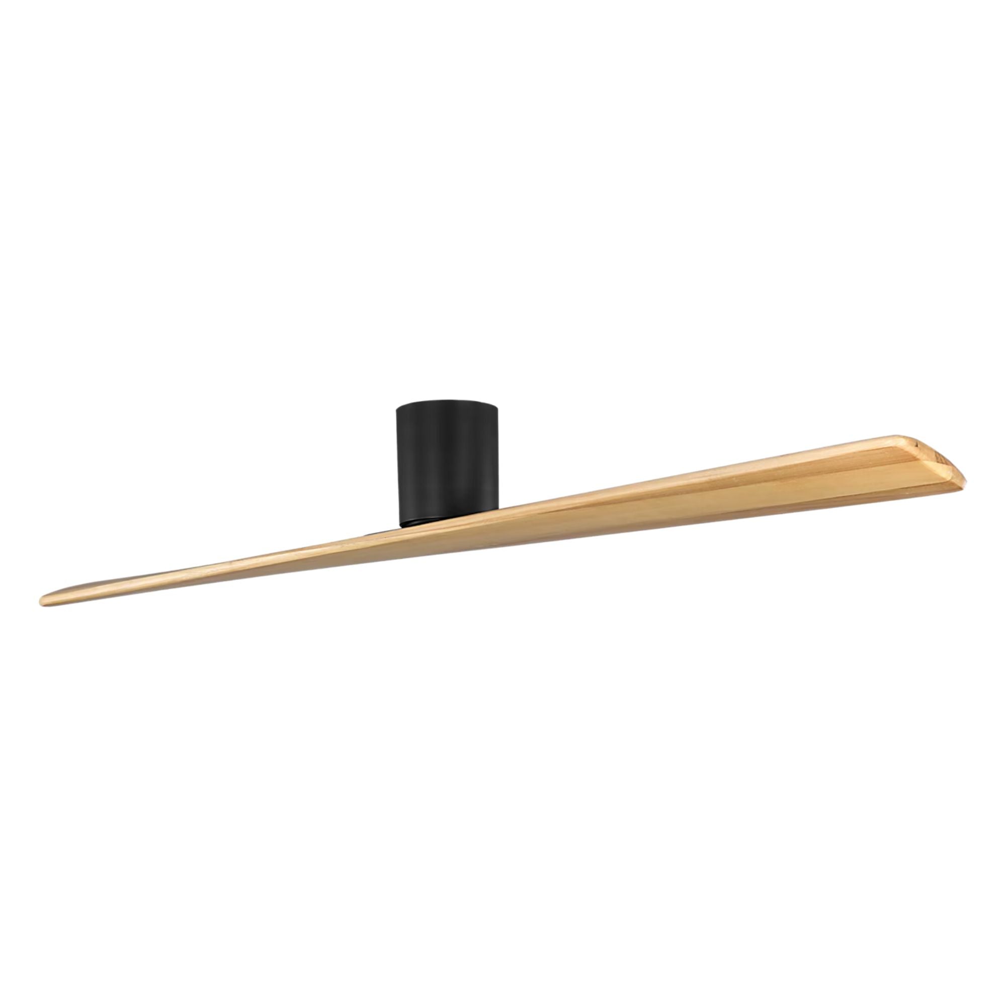 Plank Smart 72" 2-Blade Hugger Ceiling Fan, Midnight Black with Honey Blades