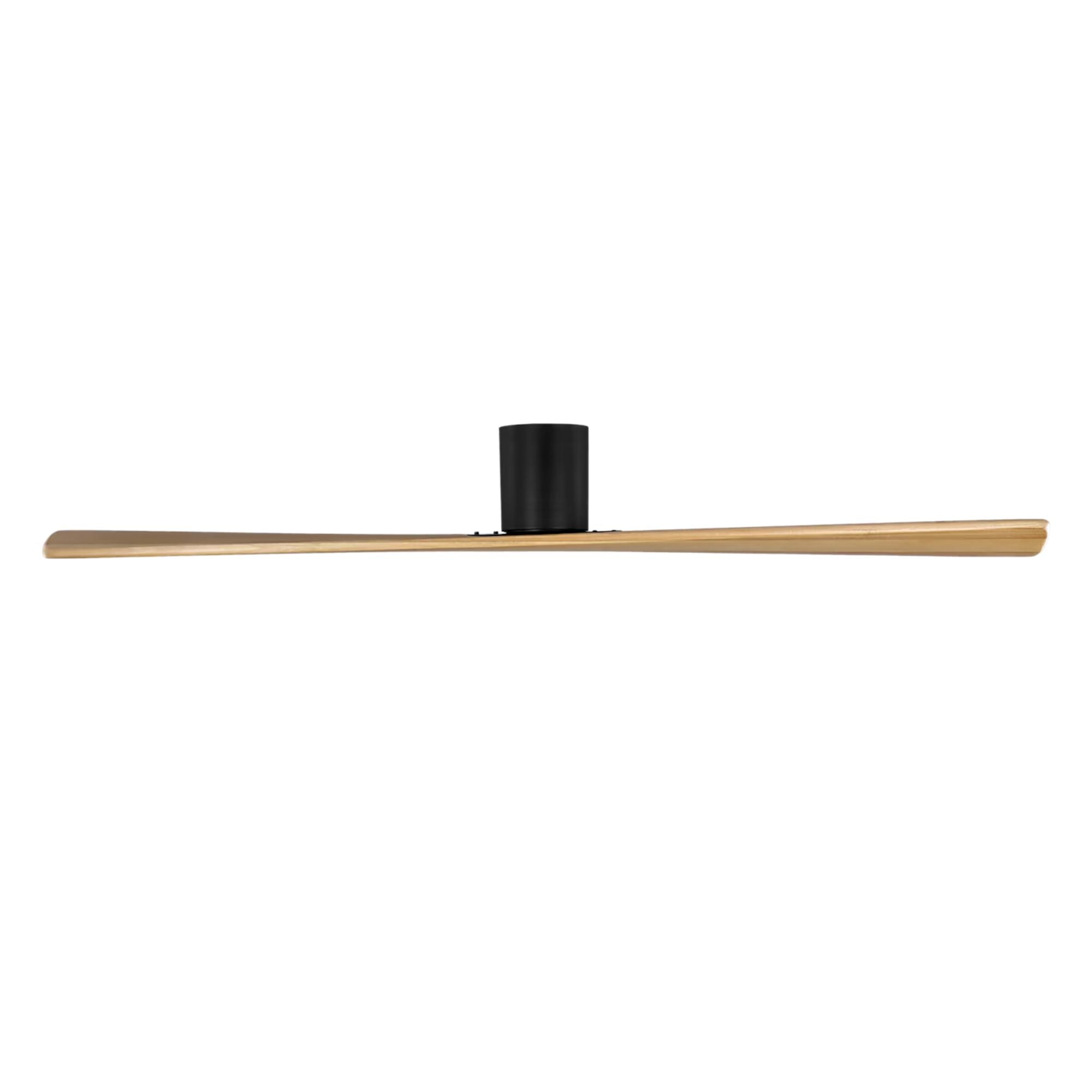 Plank Smart 72" 2-Blade Hugger Ceiling Fan, Midnight Black with Honey Blades