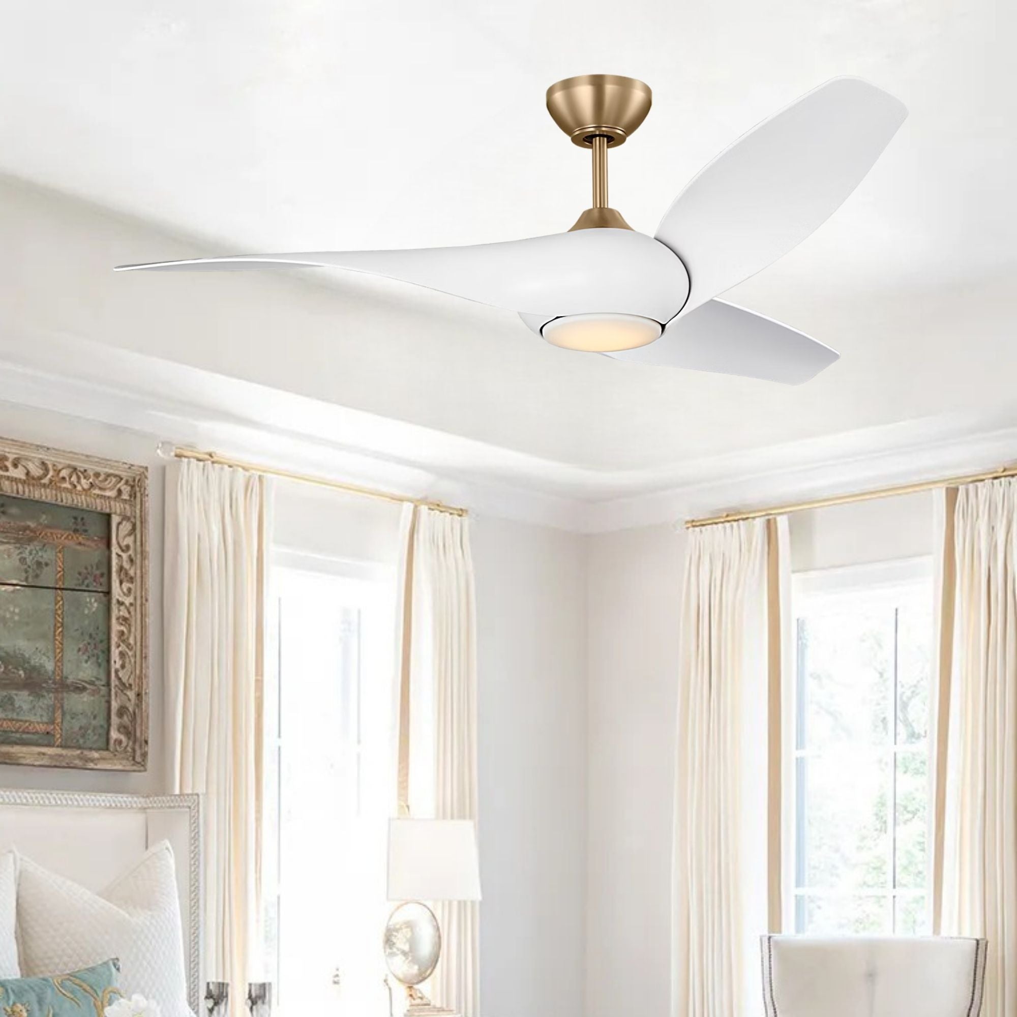 Topan Smart 52" Burnished Brass LED Ceiling Fan with Remote
