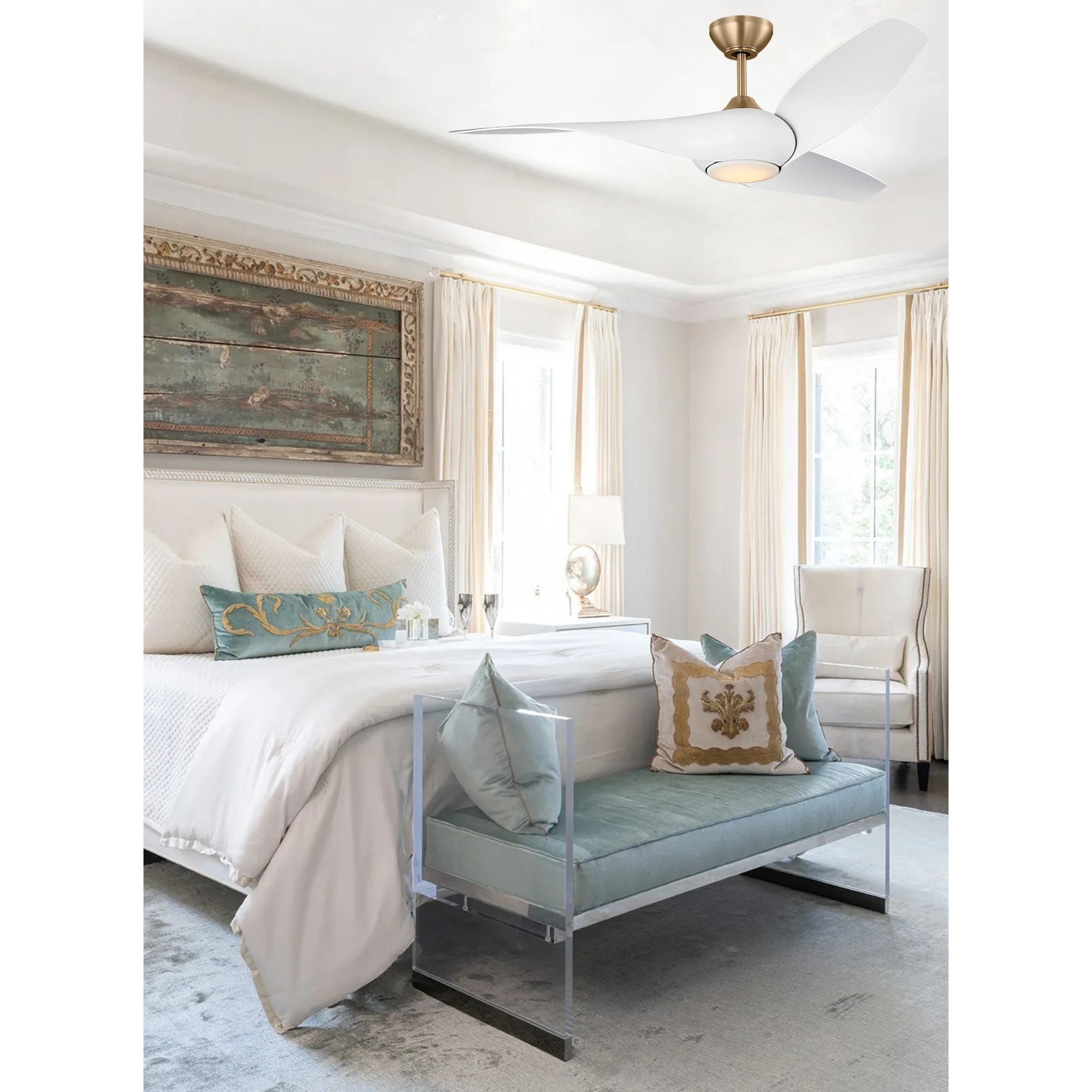 Topan Smart 52" Burnished Brass LED Ceiling Fan with Remote