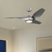 Visual Comfort Fan - Topan Smart 52" Brushed Steel LED Ceiling Fan with Remote | Bees Lighting