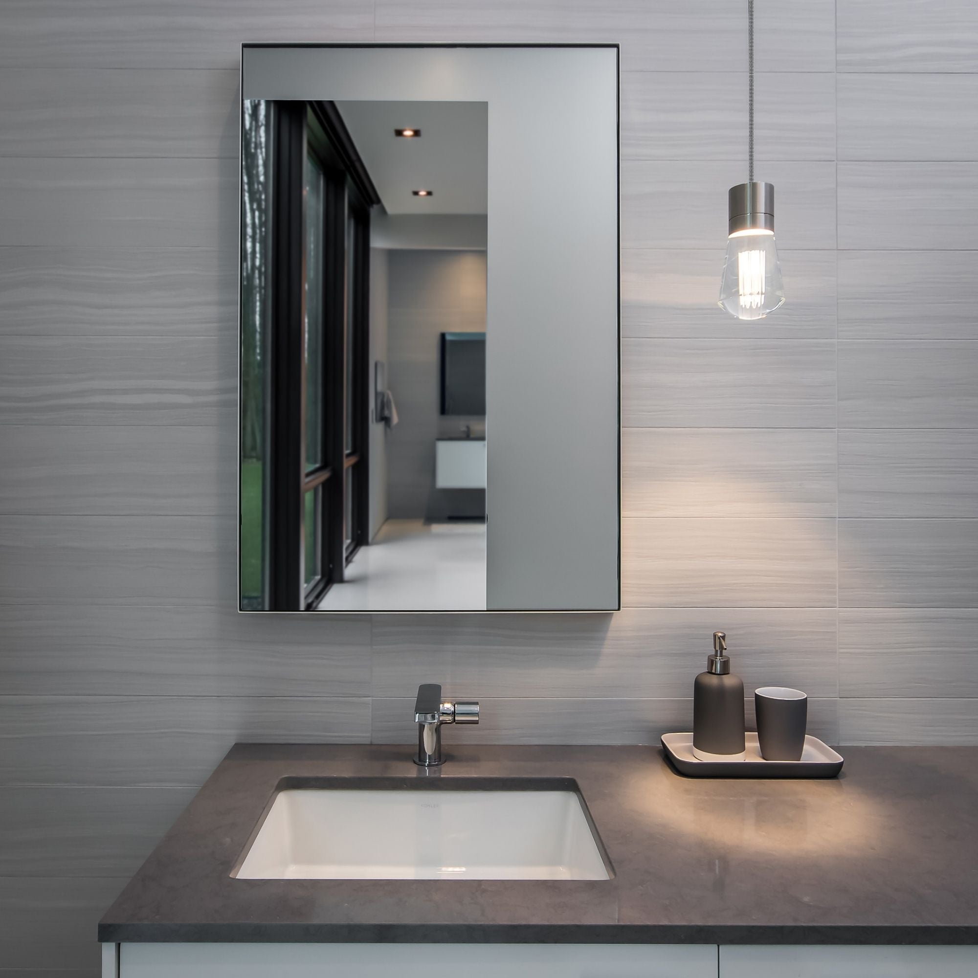 Visual Comfort Modern - Alva 7" LED Mini Pendant, 3000K-2200K, Satin Nickel Finish | Bees Lighting