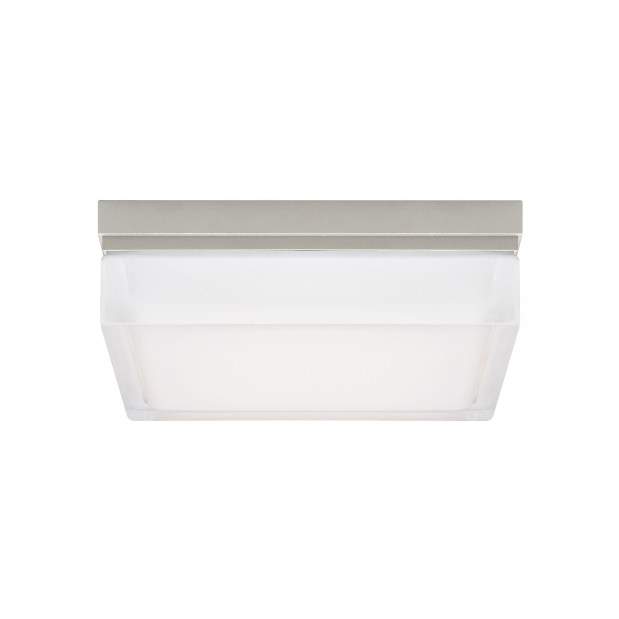 Boxie 9" LED Flush Mount, Satin Nickel Finish, 2700K