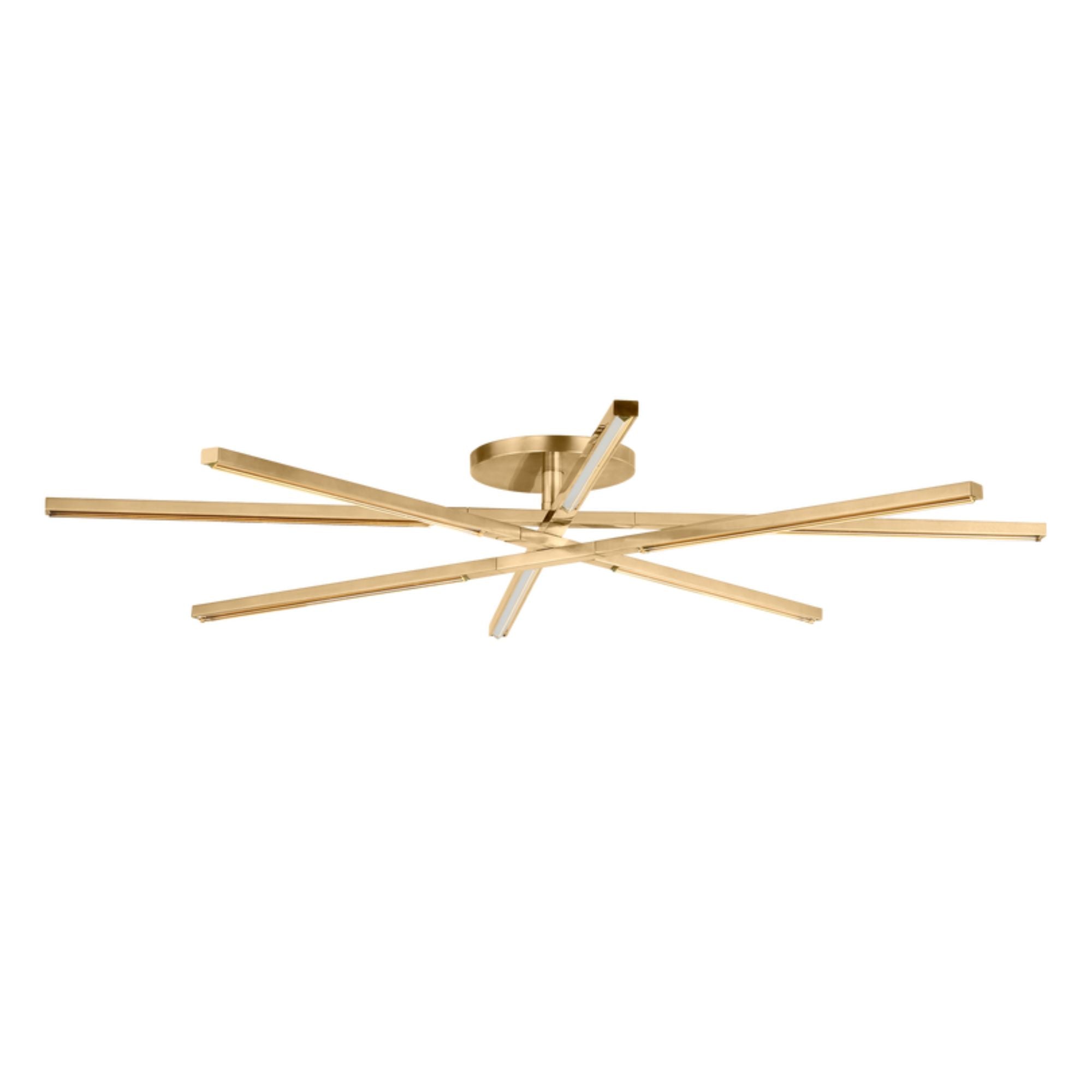 Cityscape 60" 8-Light LED X-Grand Flush Mount, 120-277V, Hand Rubbed Antique Brass Finish