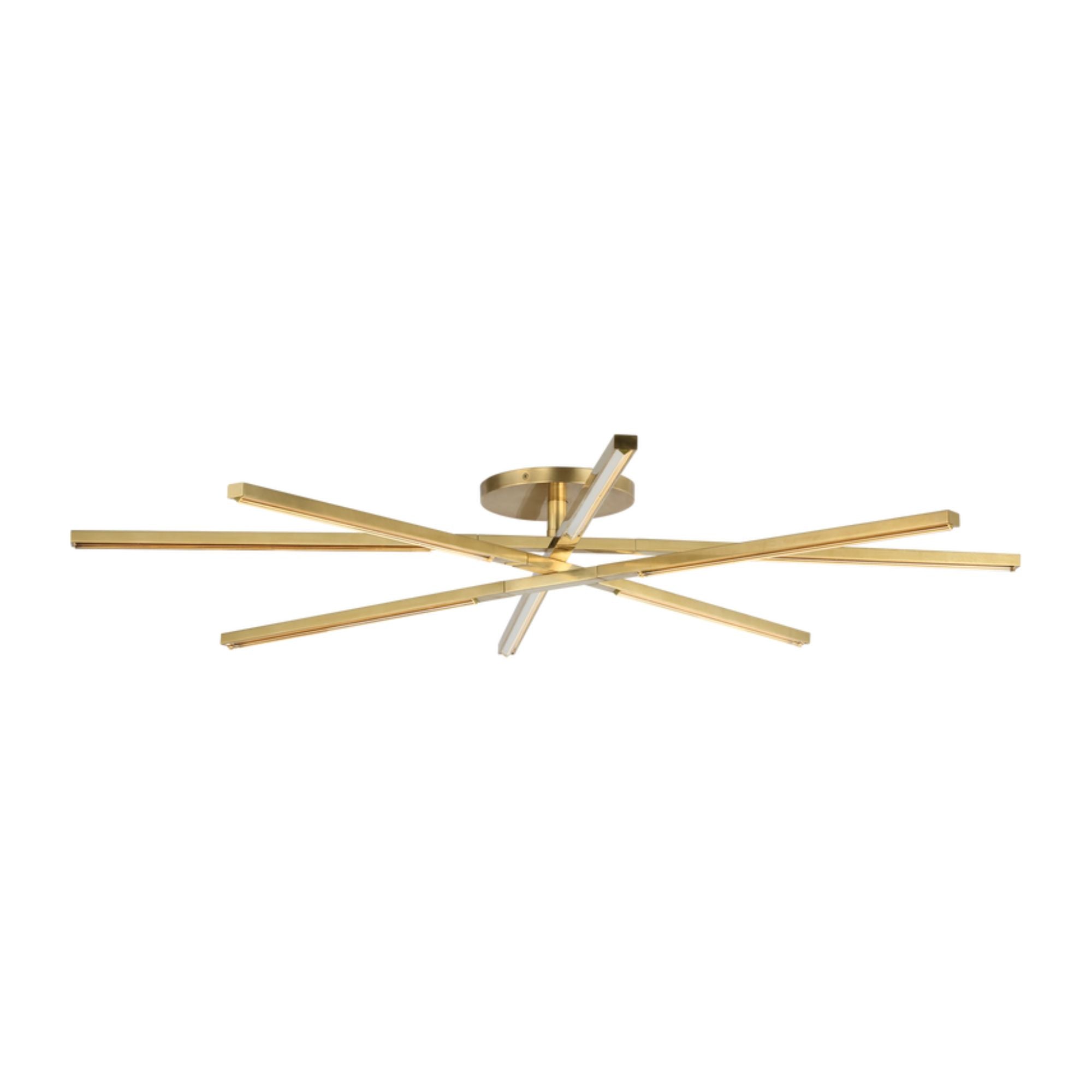 Cityscape 60" 8-Light LED X-Grand Flush Mount, 120-277V, Hand Rubbed Antique Brass Finish