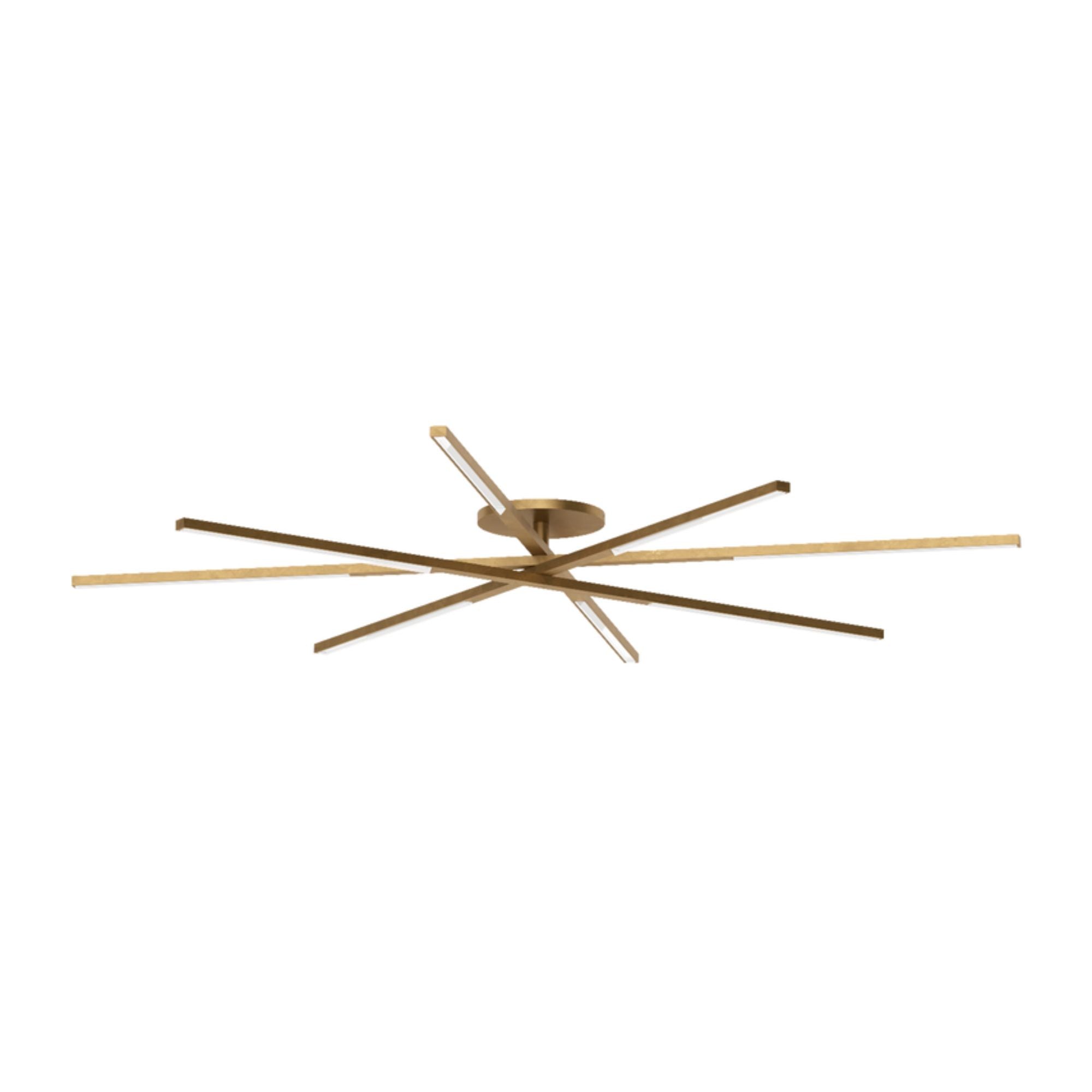 Cityscape 48" 8-Light LED Grand Flush Mount, 120-277V, Hand Rubbed Antique Brass Finish