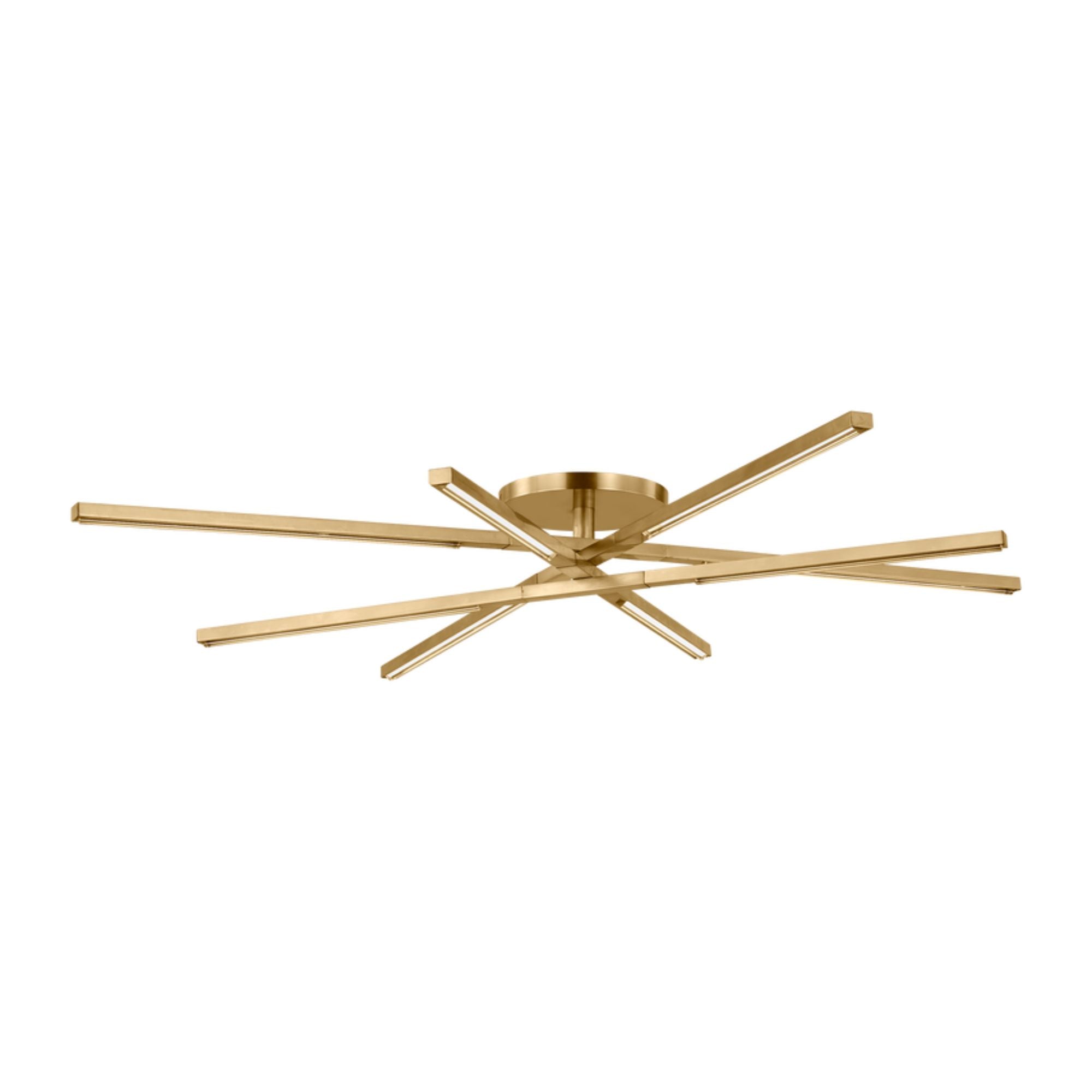 Cityscape 48" 8-Light LED Grand Flush Mount, 120-277V, Hand Rubbed Antique Brass Finish