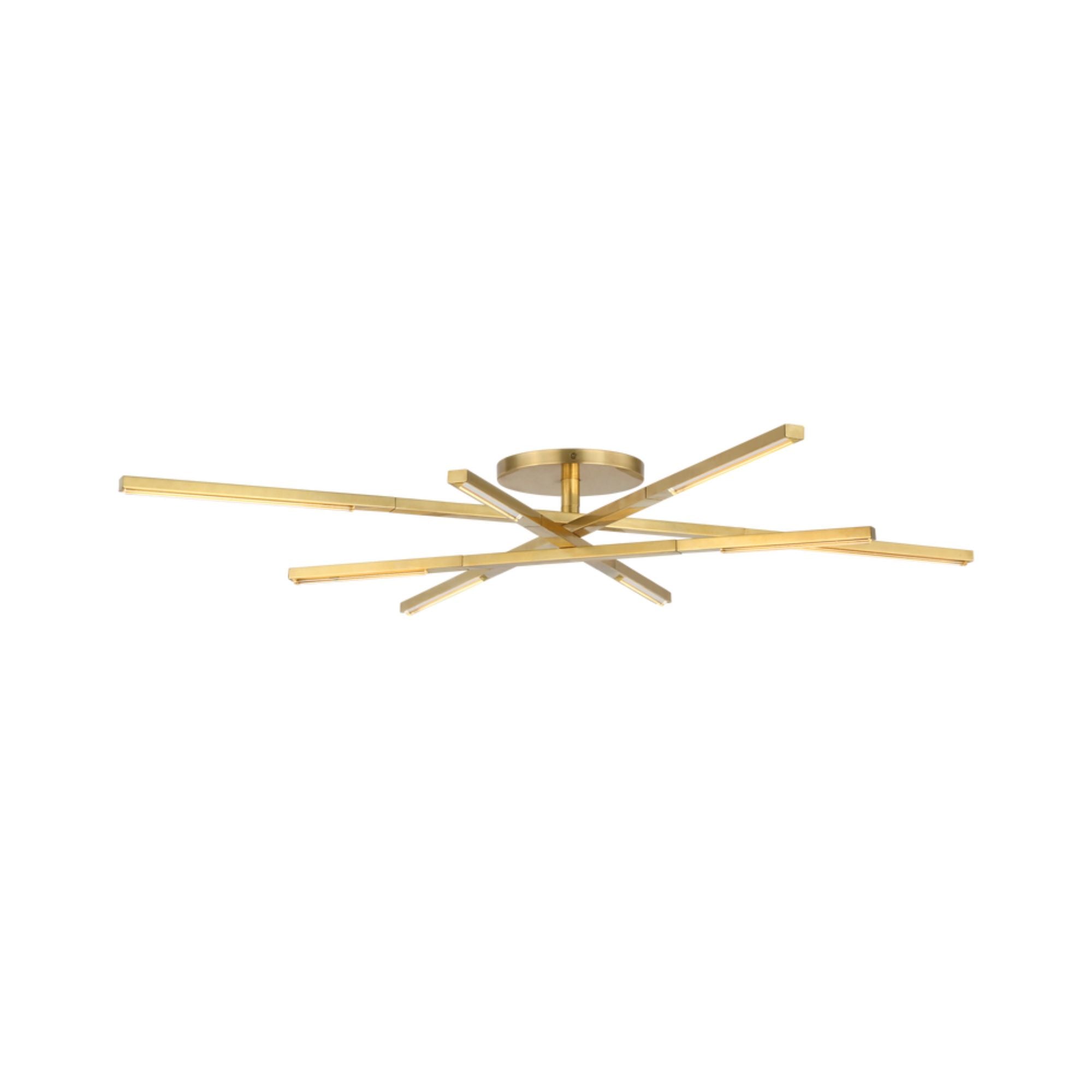 Cityscape 36" 8-Light LED Medium Flush Mount, 120-277V, Hand Rubbed Antique Brass Finish