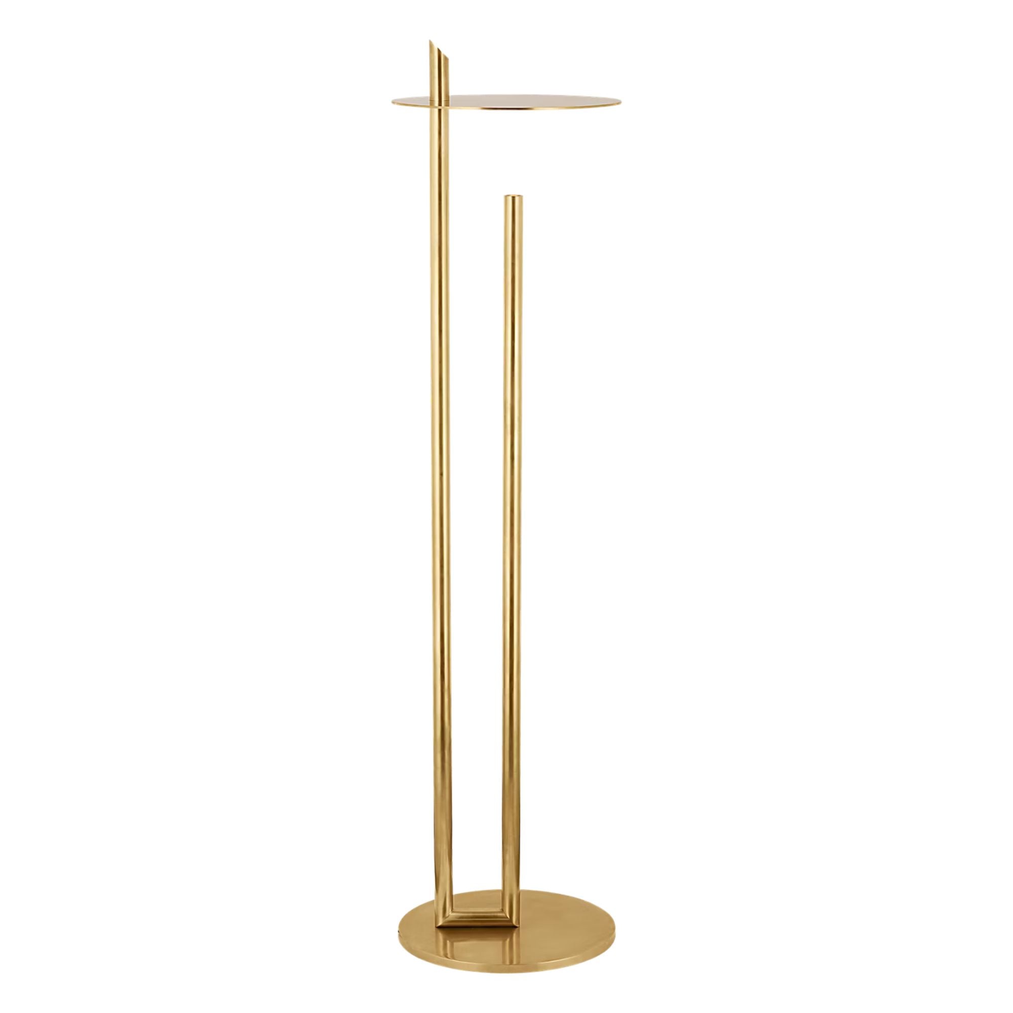 Fielle 65" LED Floor Lamp, 120-240V, Natural Brass Finish
