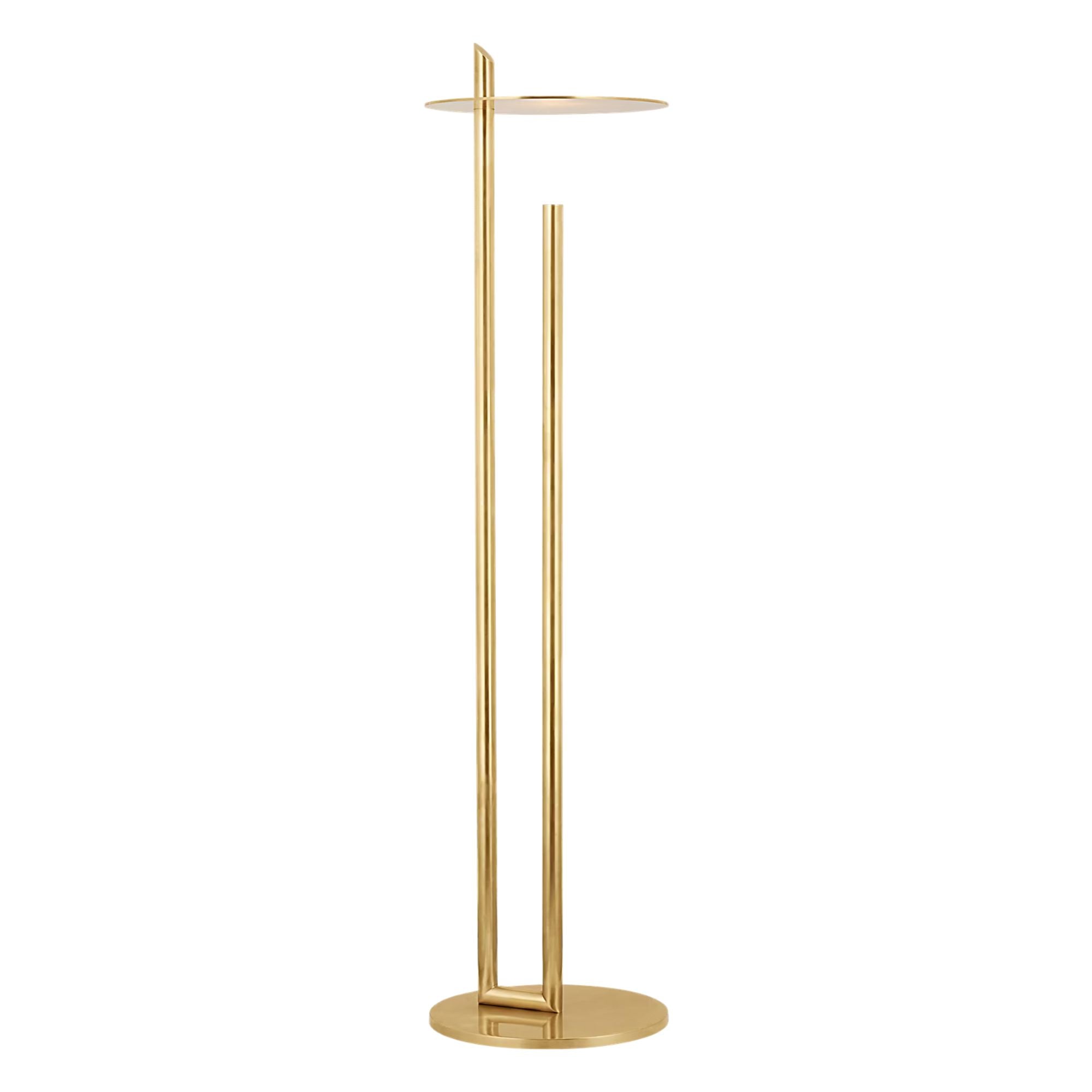 Fielle 65" LED Floor Lamp, 120-240V, Natural Brass Finish