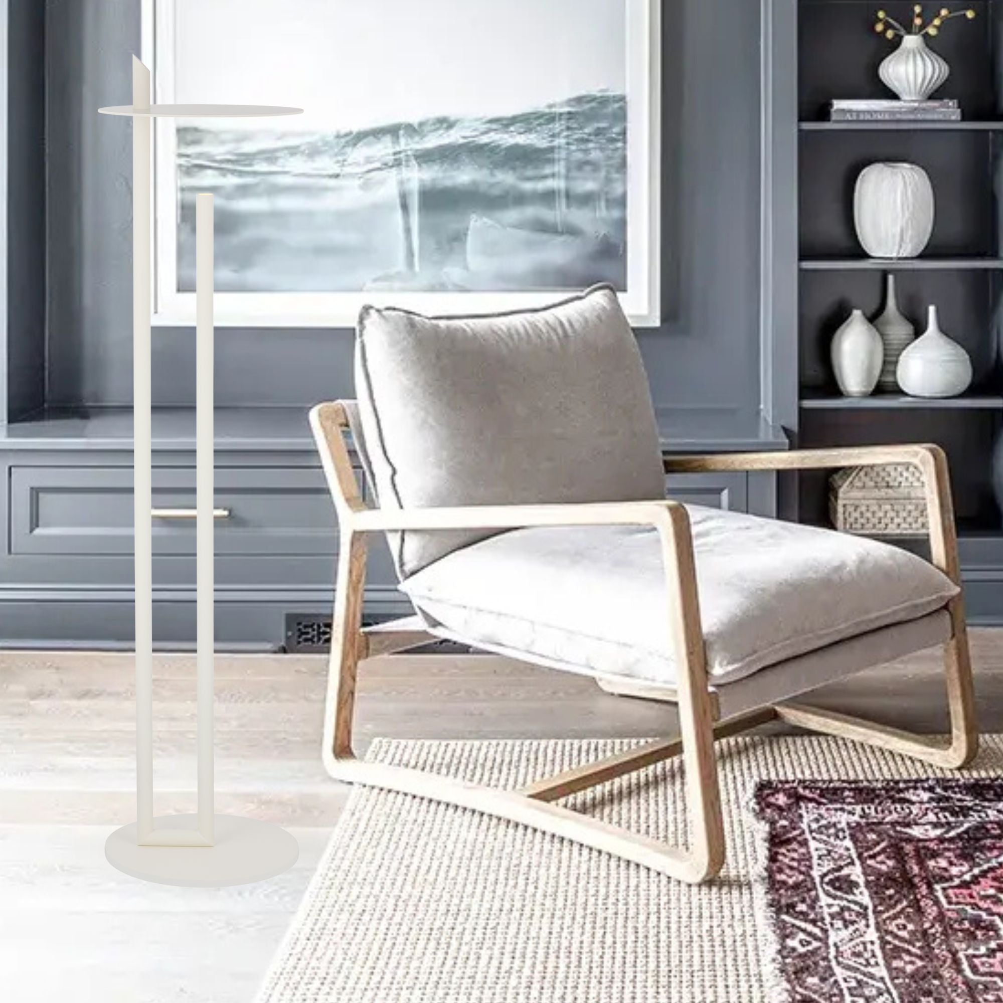 Fielle 65" LED Floor Lamp, 120-240V, Soft White Finish