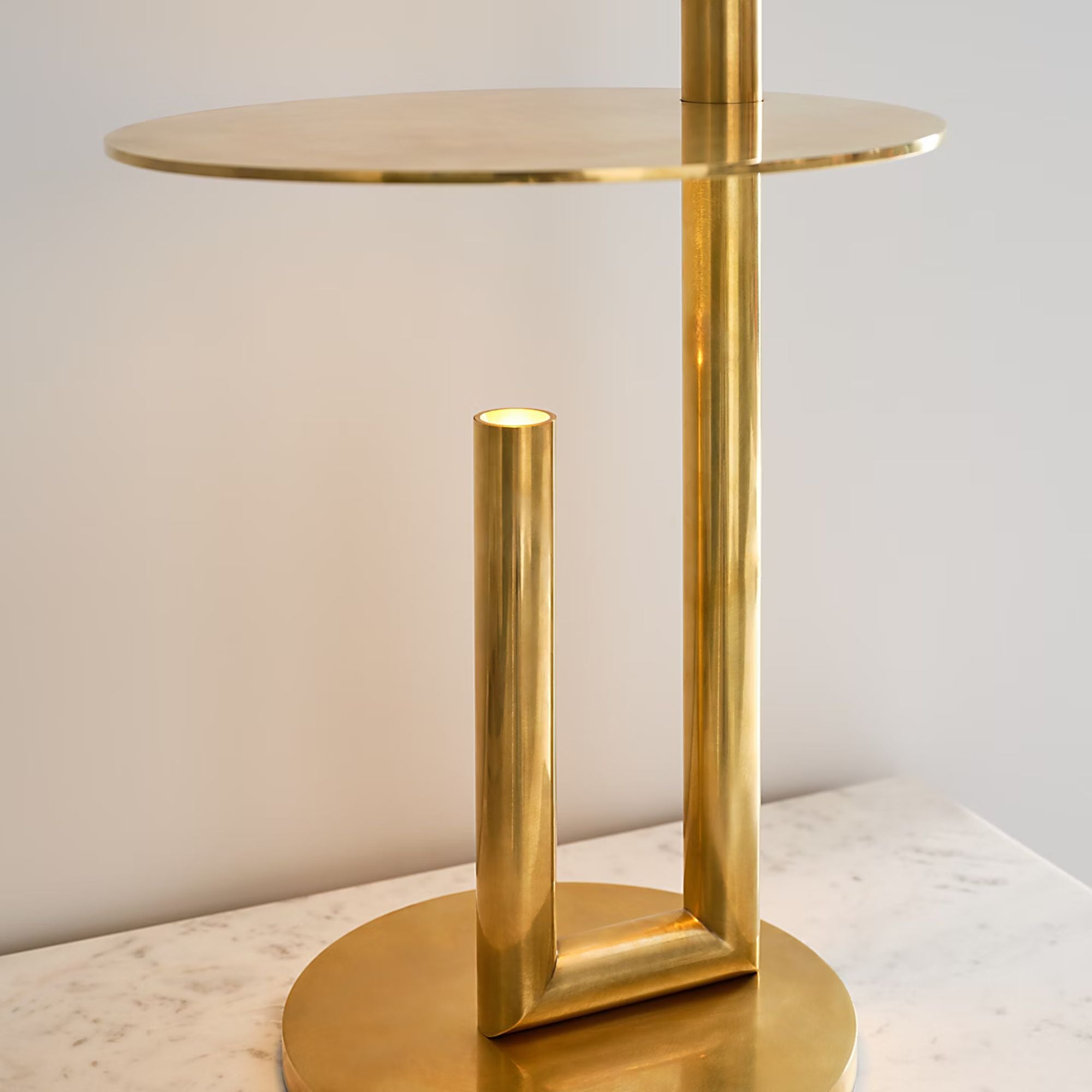 Fielle 20" LED Table Lamp, 120-240V, Natural Brass Finish