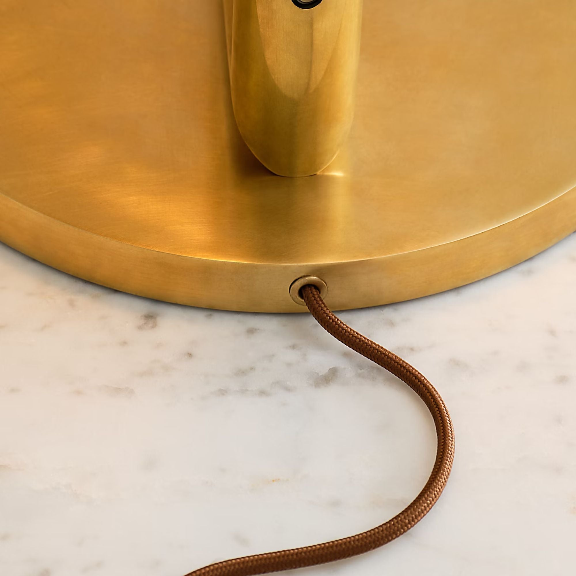 Fielle 20" LED Table Lamp, 120-240V, Natural Brass Finish