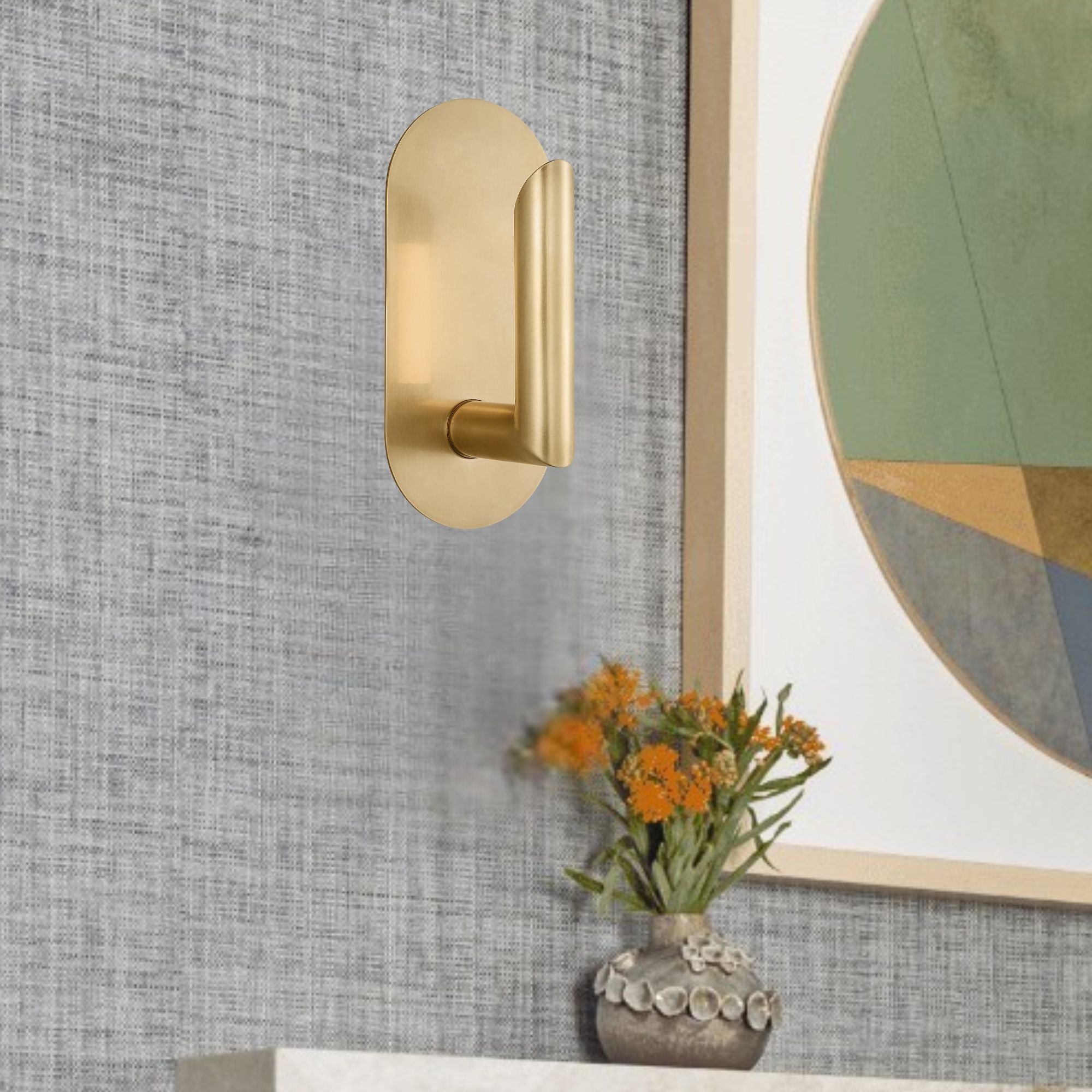 Fielle 8" LED Small Wall Sconce, 120-277V, Hand Rubbed Antique Brass Finish