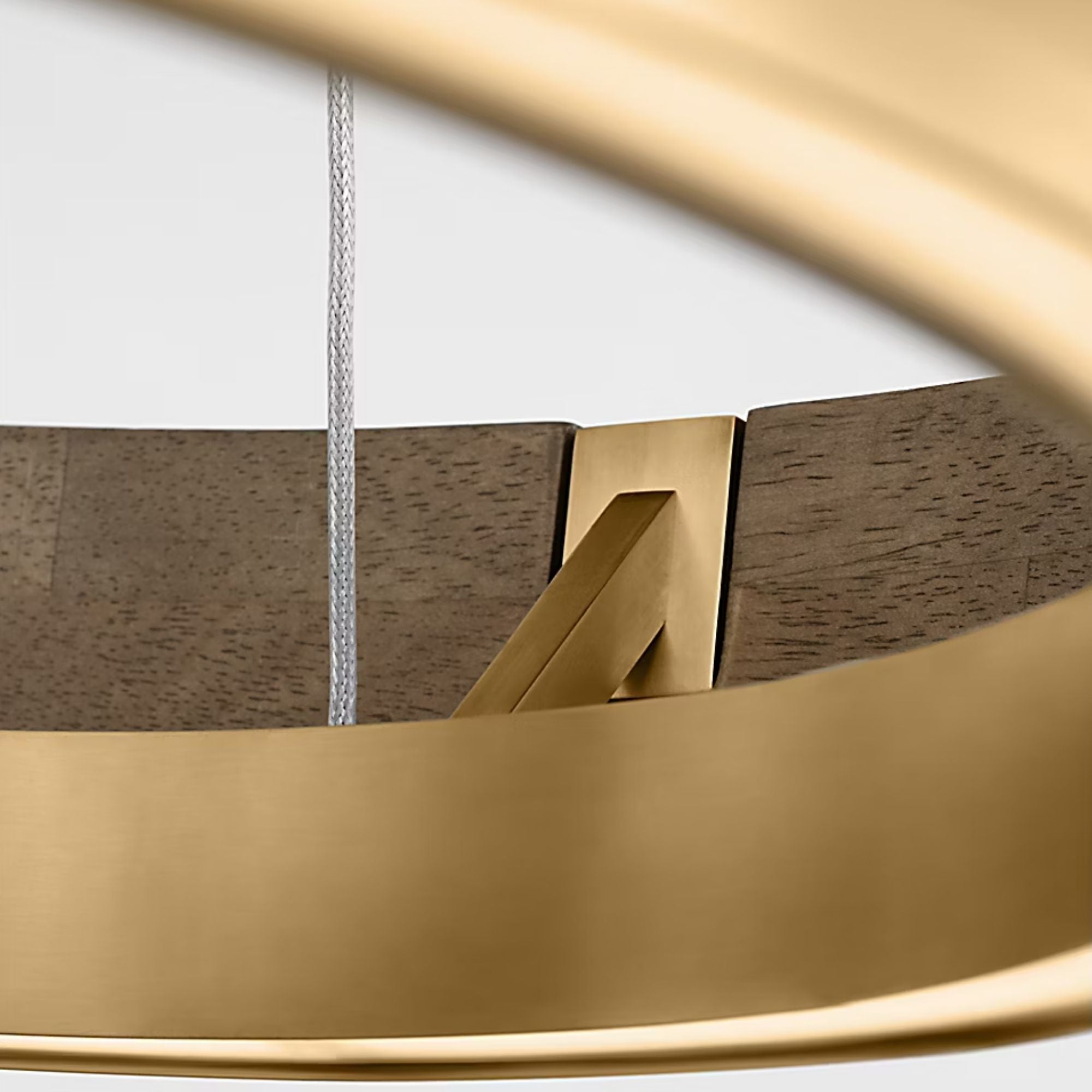 Grace 24" LED Chandelier, Natural Brass & Weathered Oak Finish