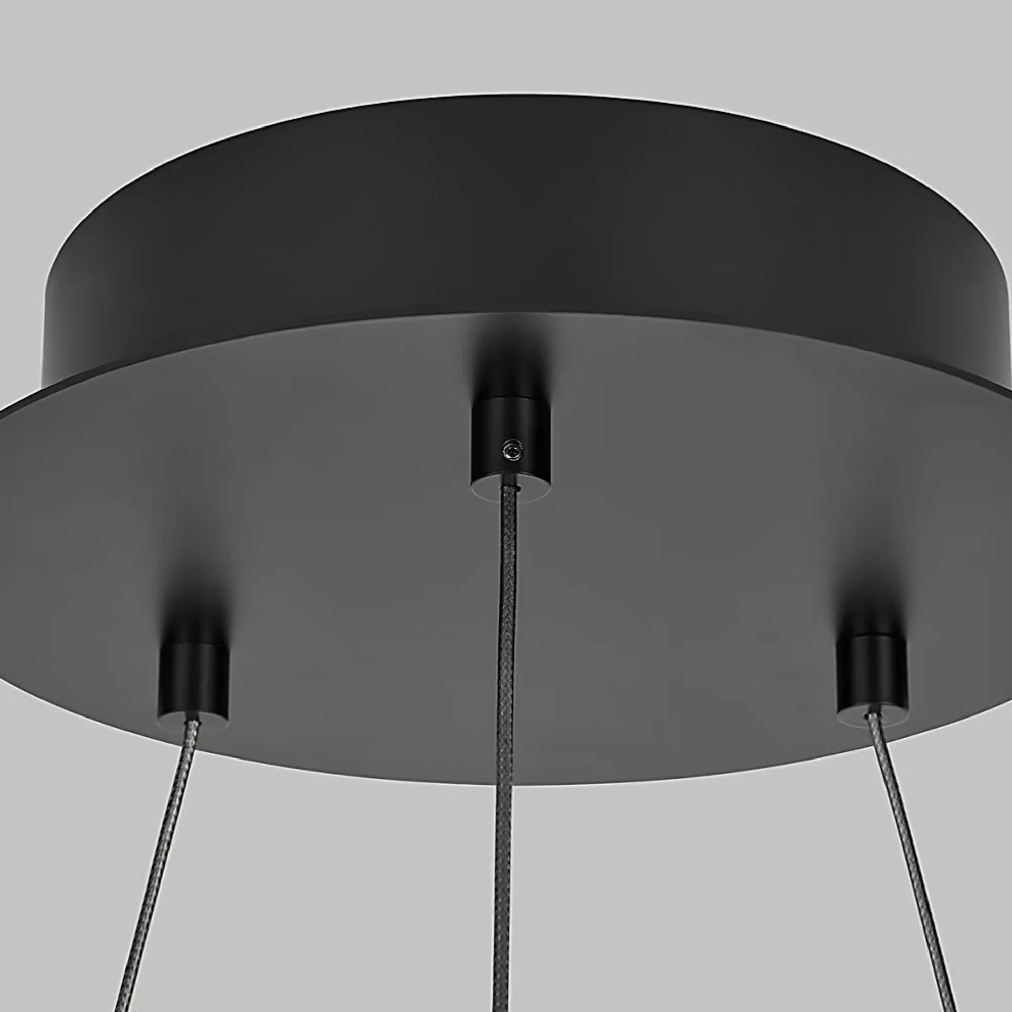 Grace 36" LED Chandelier, Matte Black & Weathered Oak Wood Finish