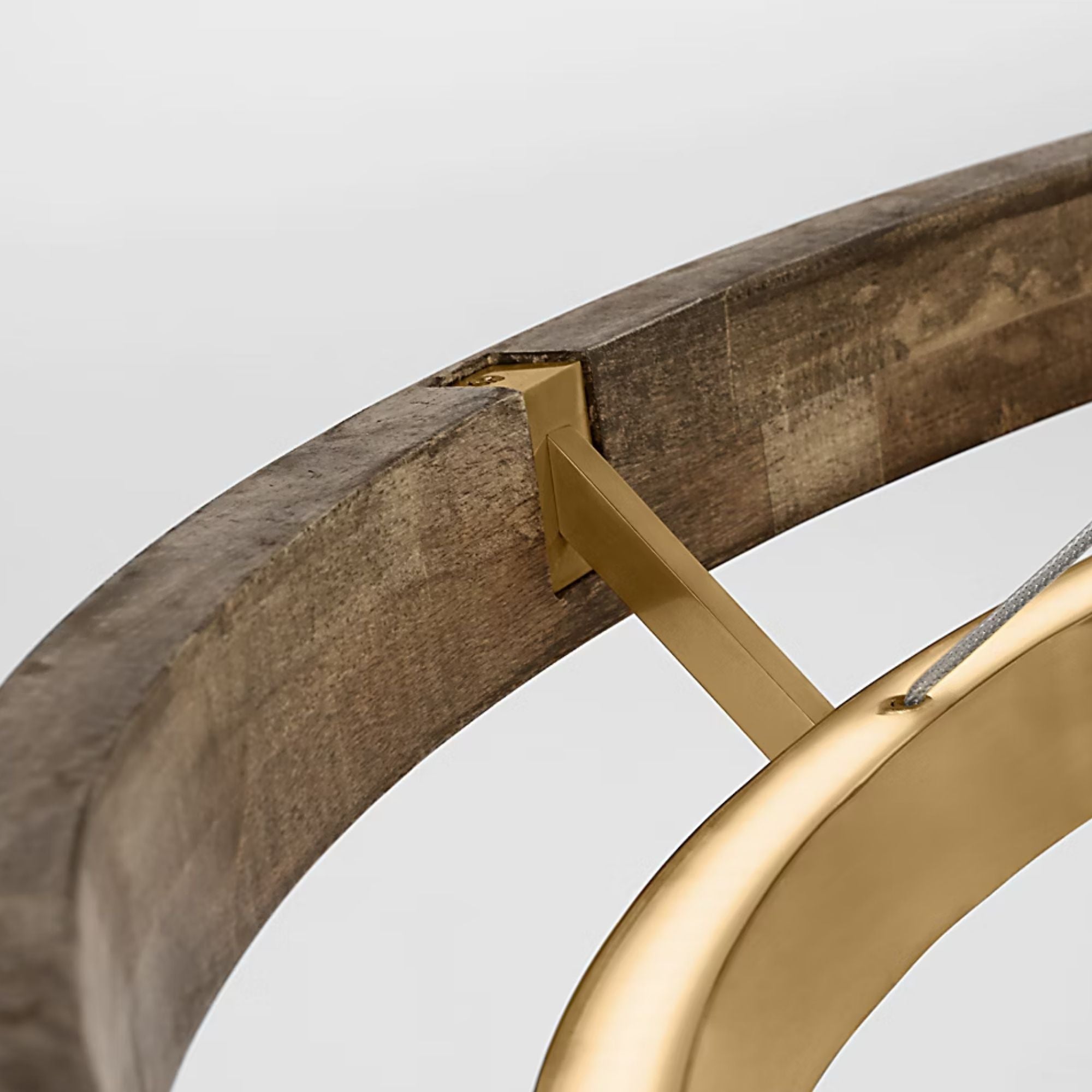 Grace 48" LED Chandelier, Natural Brass & Weathered Oak Finish