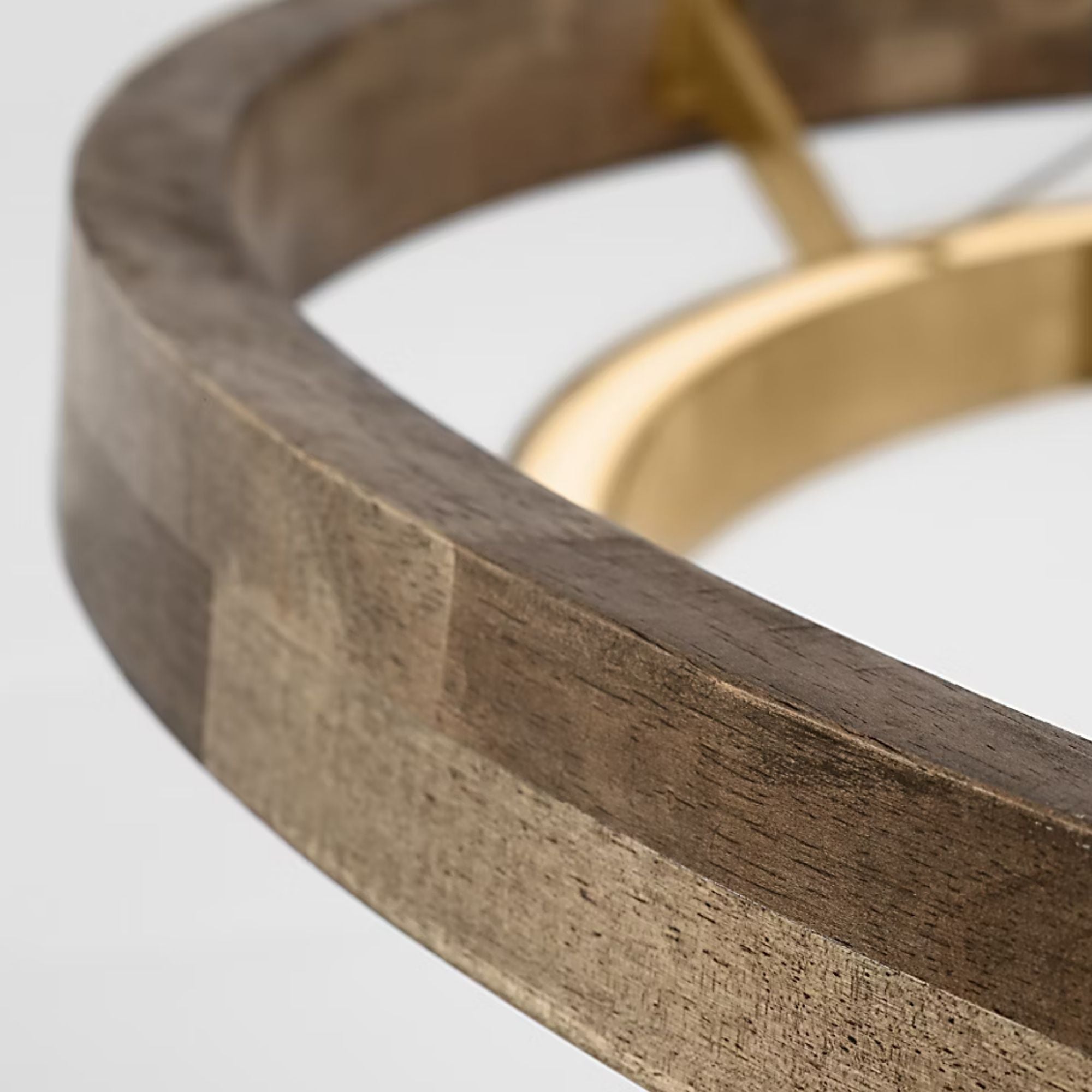 Grace 48" LED Chandelier, Natural Brass & Weathered Oak Finish