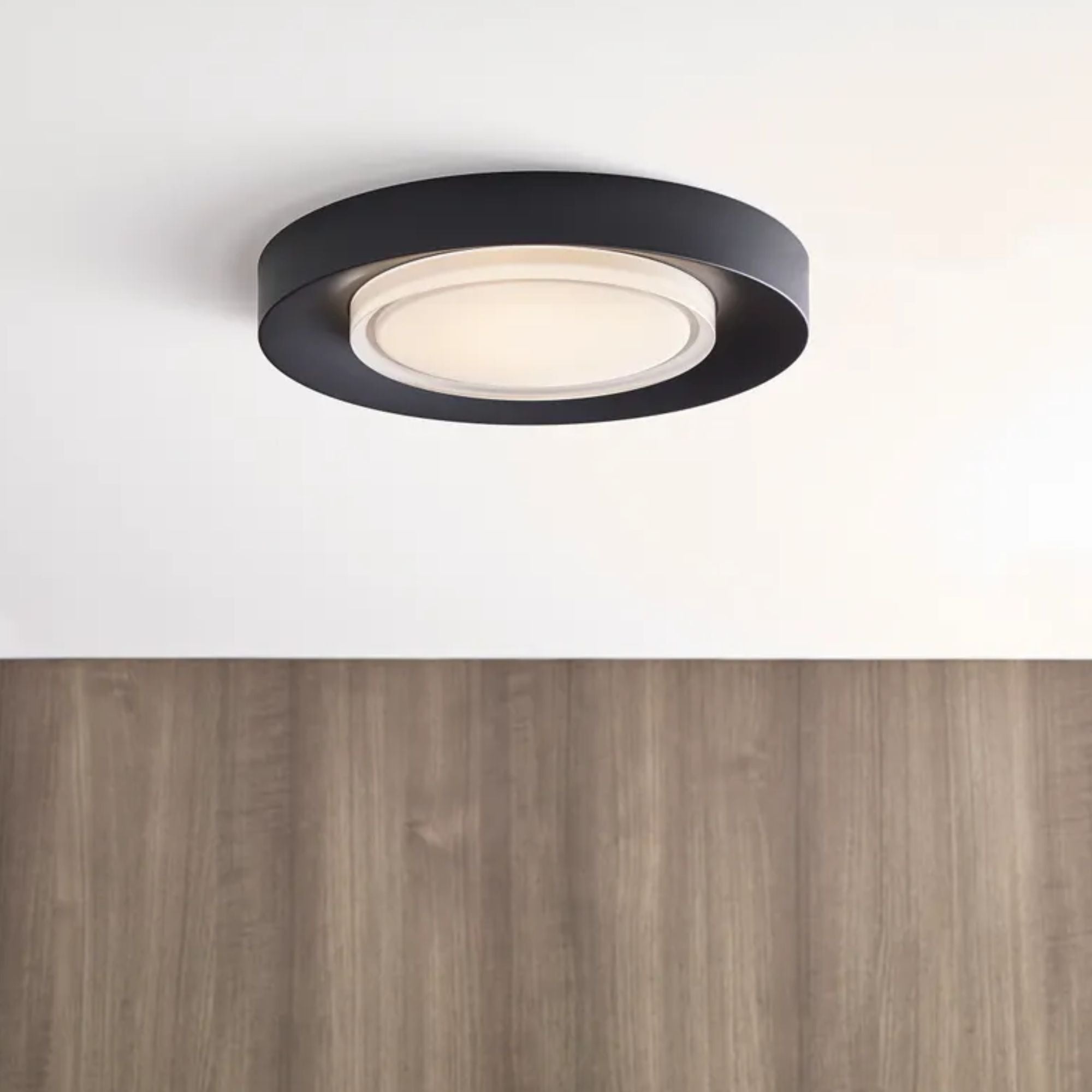 Hilo 16" LED Flush Mount, 120-277V, Nightshade Black Finish